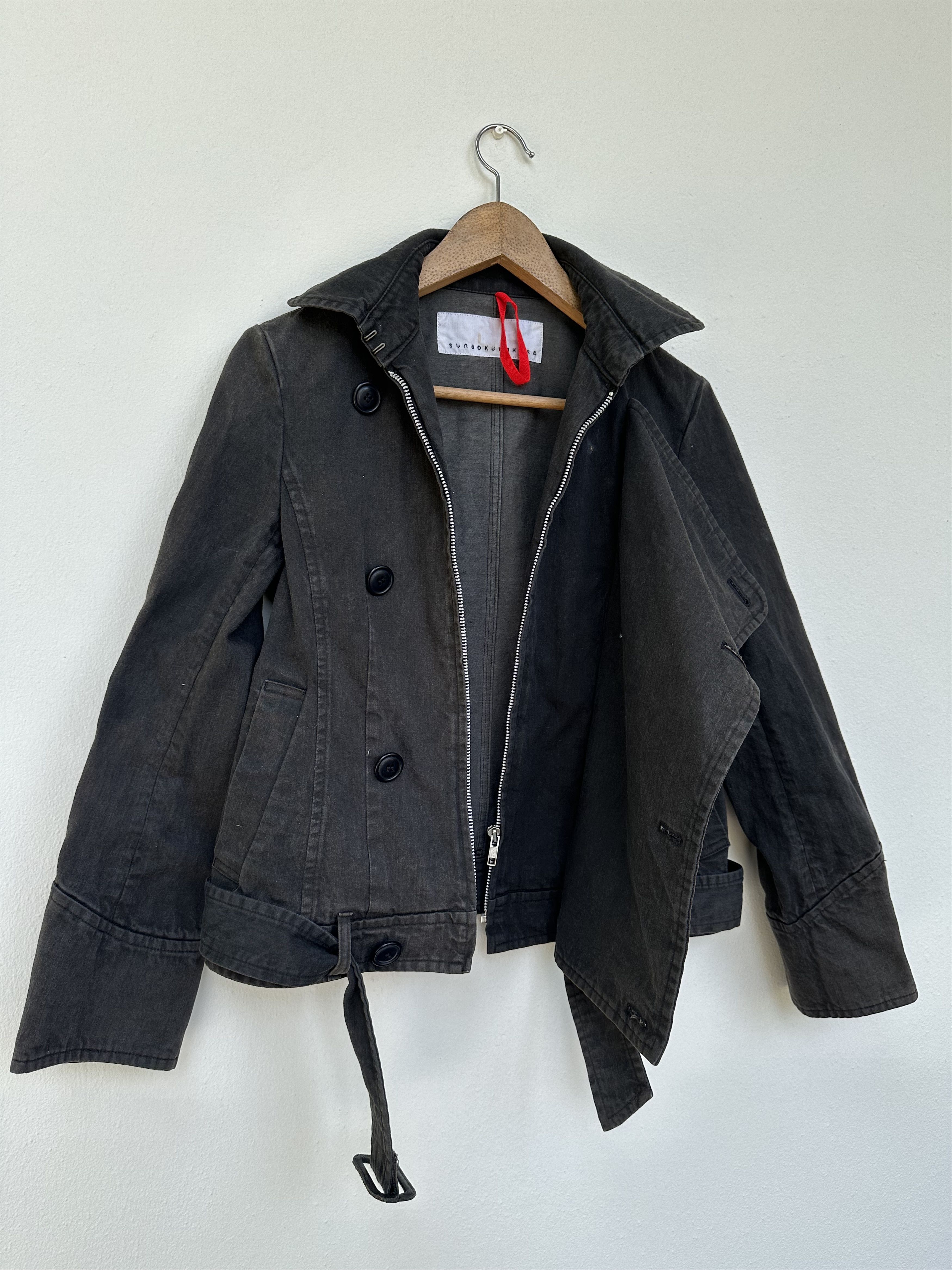 image of Issey Miyake Designer Sunaokuwahara Distressed Punk Jacket, Men's (Size Medium)