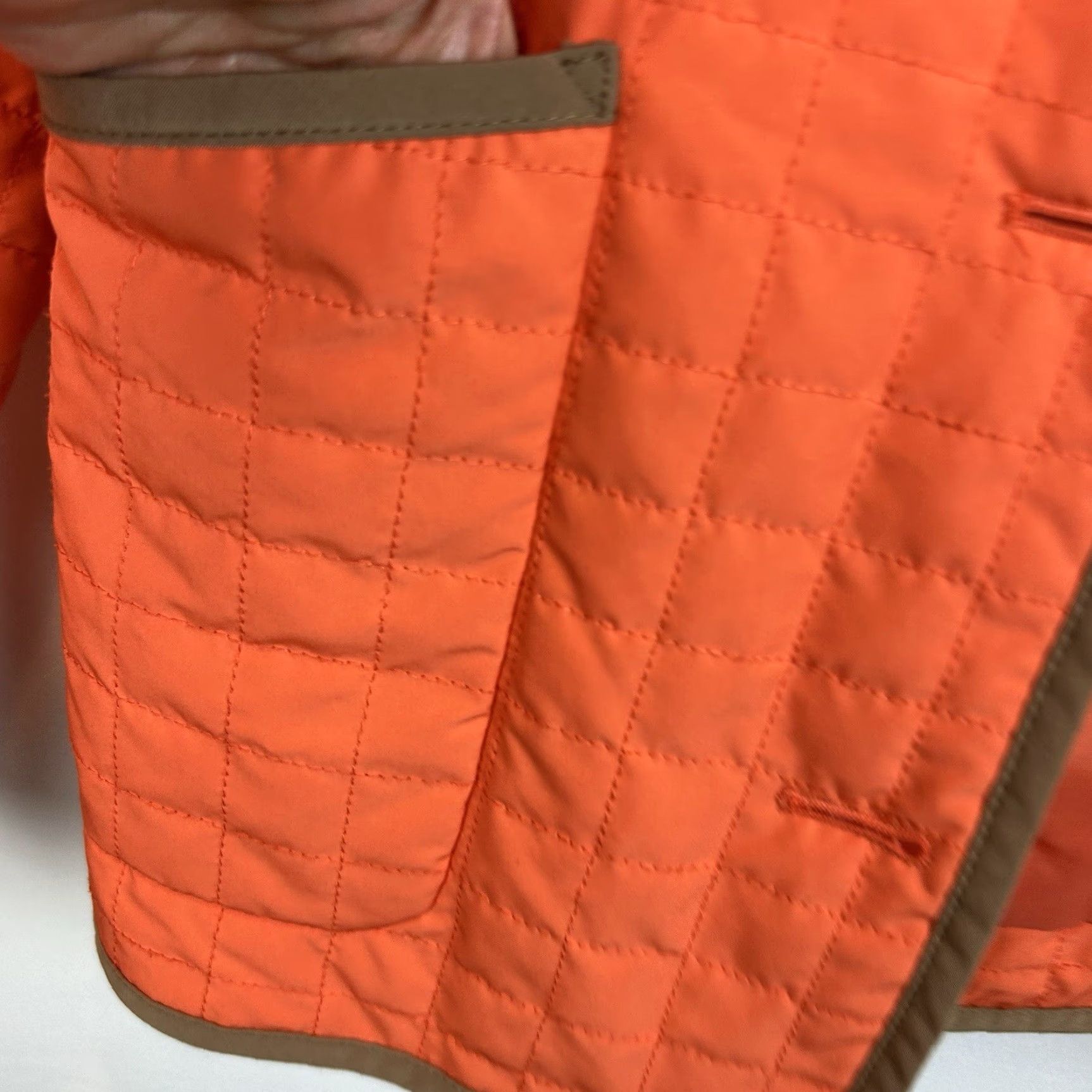Talbots Talbots Quilted Jacket Womens Small Petite Orange Lightweight Short Sleeve Button Fall Pattern Solid Vintage No Size S / US 4 / IT 40 - 6 Thumbnail