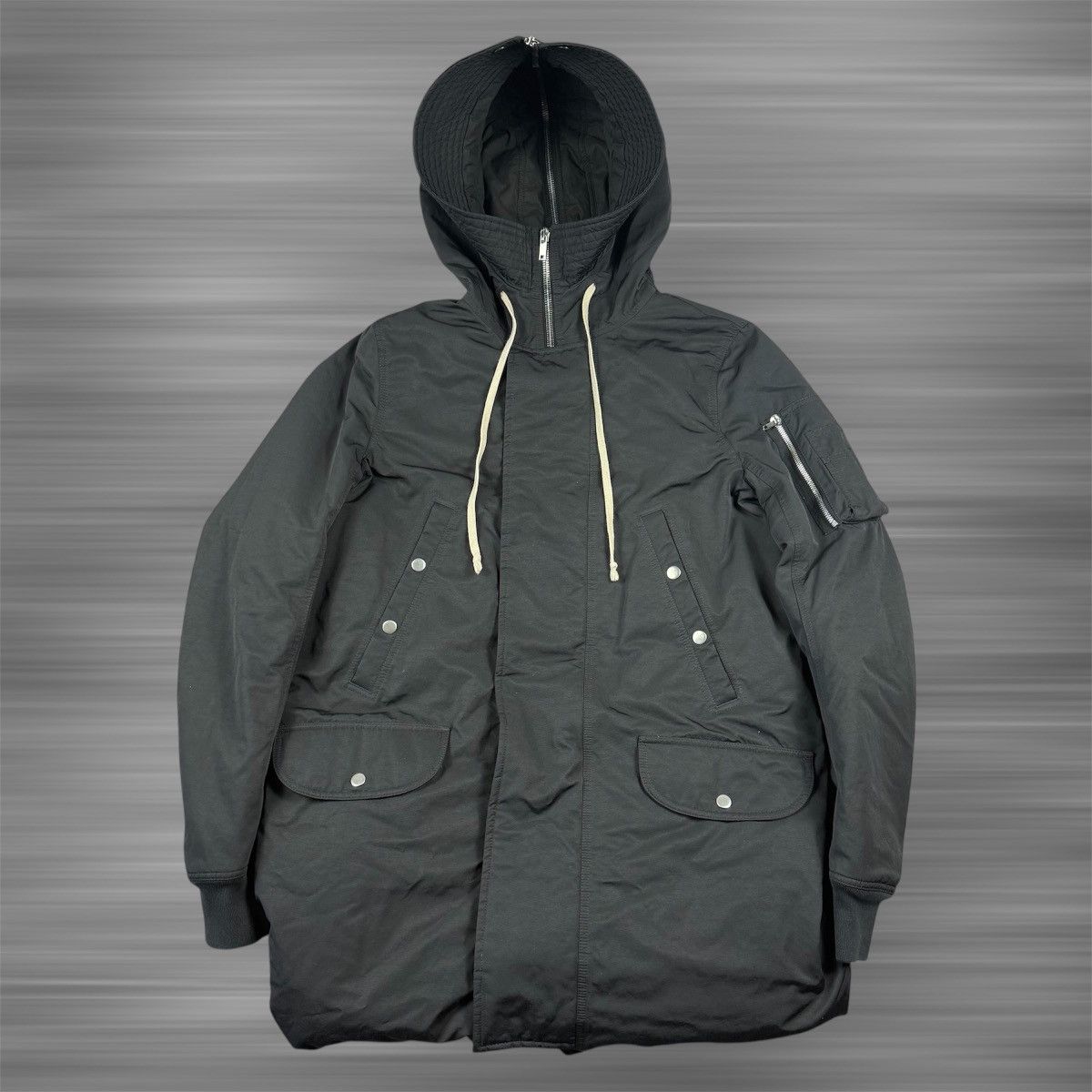 Rick Owens Rick Owens DRKSHDHW Black Hooded Long Heavy Parka Size US M / EU 48-50 / 2 - 1 Thumbnail