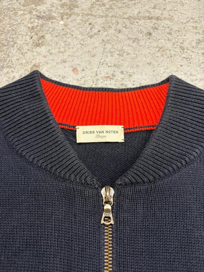 Dries Van Noten × Vintage Dries Van Noten Navy Cardigan Zip-Up Sweater Size US S / EU 44-46 / 1 - 6 Thumbnail