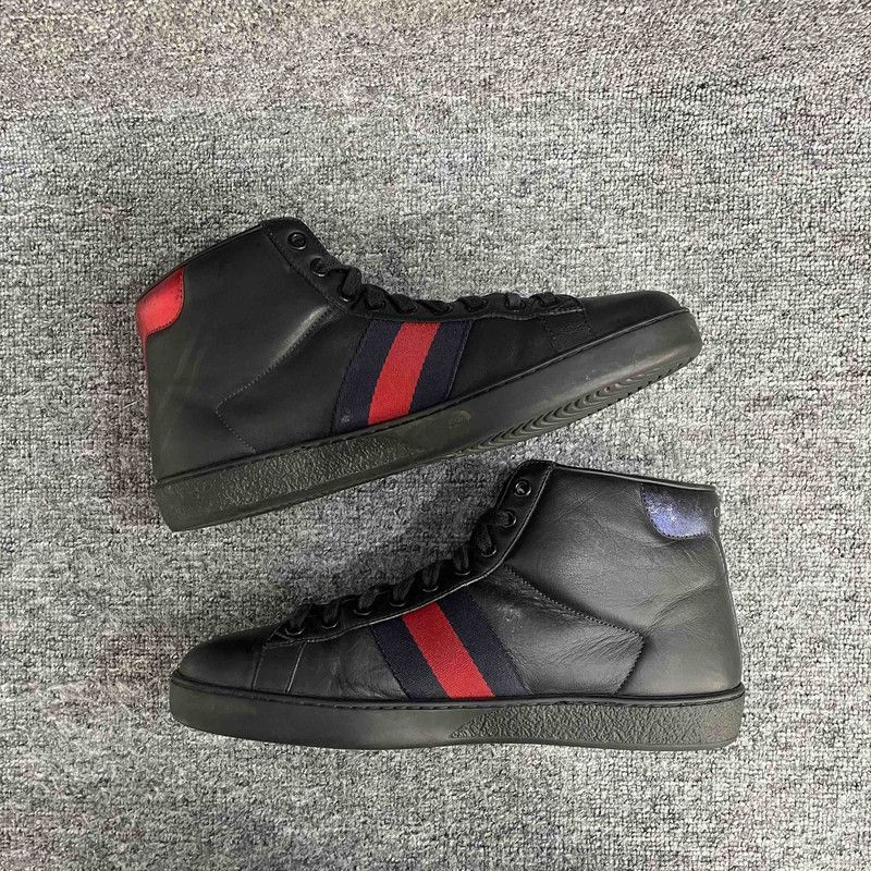Gucci Gucci Black High-Top Leather Sneakers for Men - Size US 9.5 / EU 42-43 - 4 Thumbnail