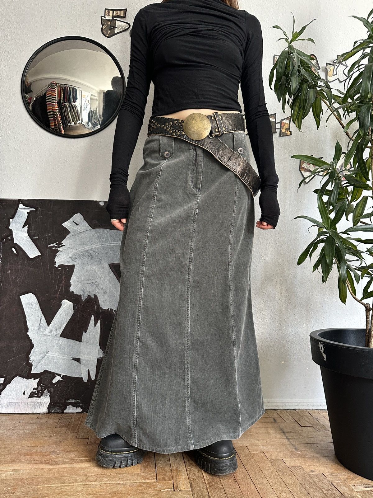 Corduroy Maxi Skirt Vintage Whimsigoth Core 00s