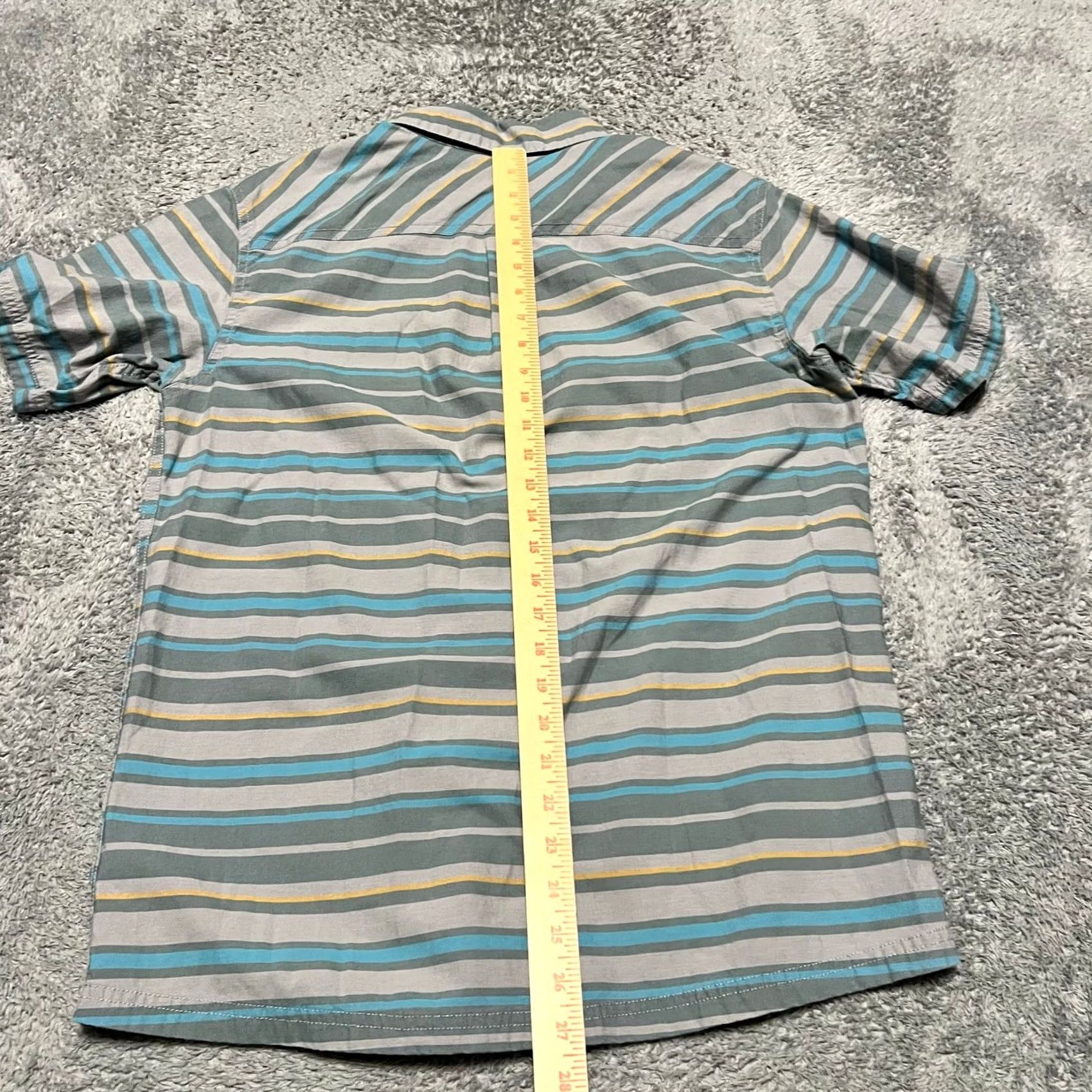 Smartwool SmartWool Shirt Mens Medium Striped Short Sleeve Button Up Merino Wool Blend Blue Mens Regular Short Sleeve Shirt Size US M / EU 48-50 / 2 - 6 Thumbnail