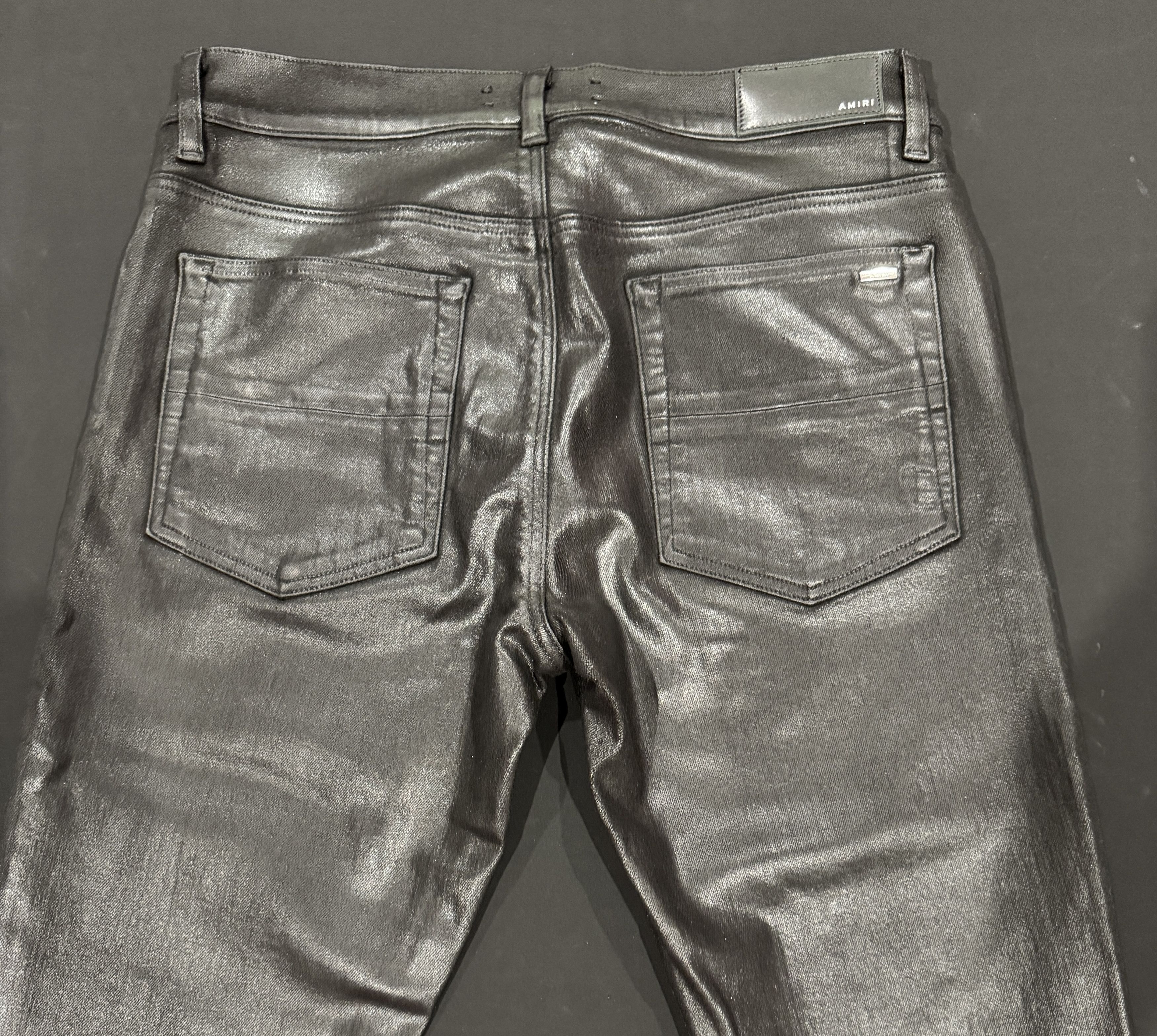 Amiri AMIRI WAXED BLACK JEANS SIZE 33 Size US 33 - 5 Thumbnail