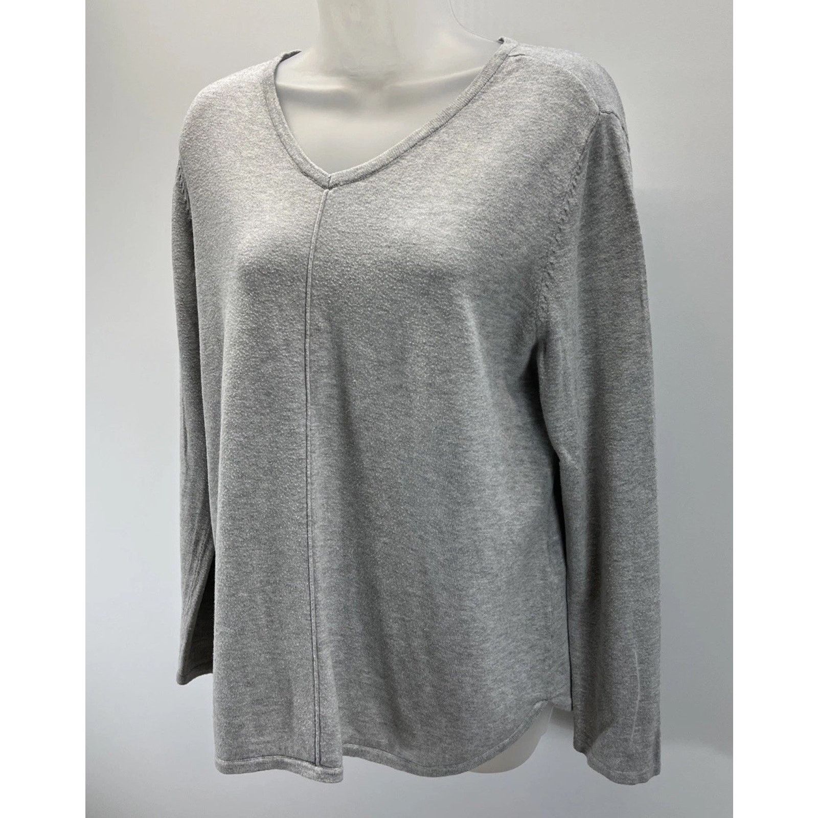Chicos Chicos 2 Tunic Sweater Womens L Gray V Neck Size L / US 10 / IT 46 - 3 Thumbnail