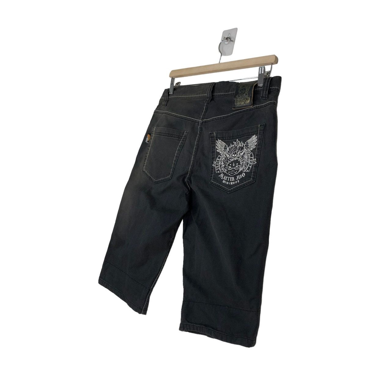 Japanese Brand 🔥VINTAGE SUKAJAN SHORT PANTS DENIM MASTER JIZO BIG LOGO Size US 32 / EU 48 - 10 Thumbnail