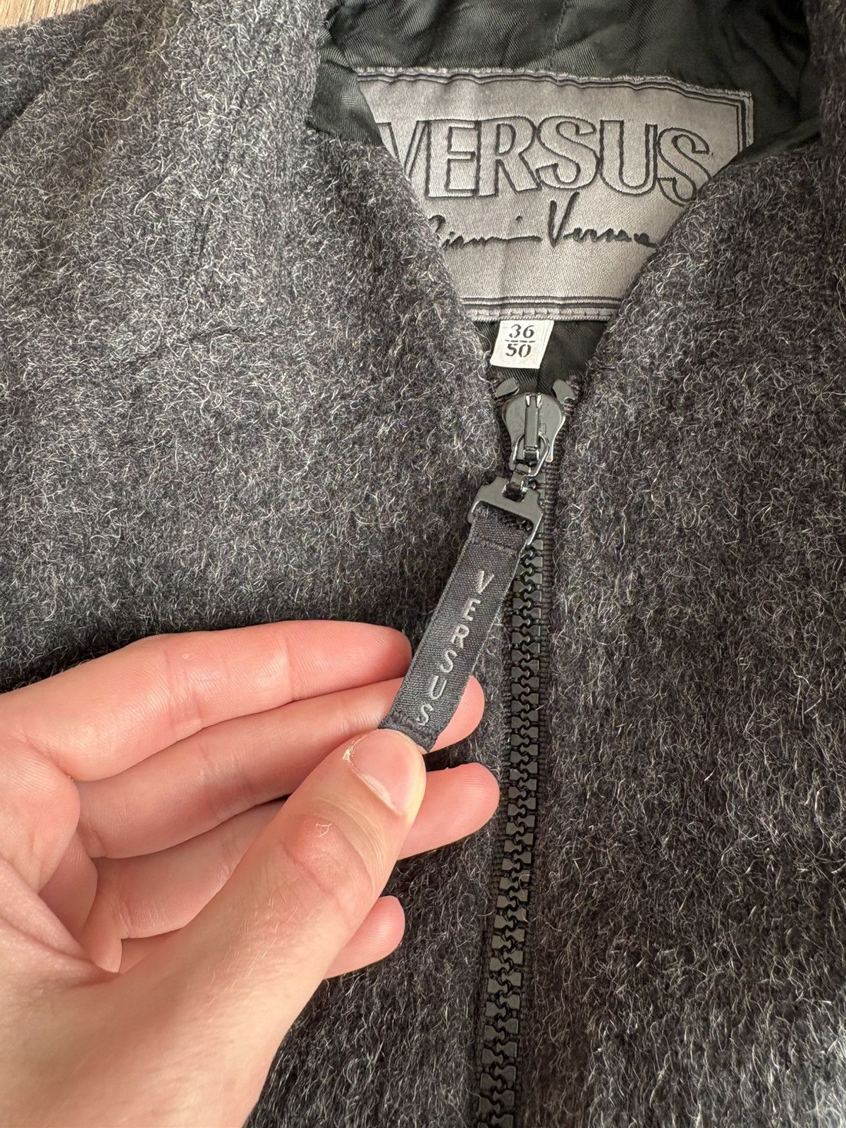 Versace × Versus Versace Vintage 80s Versus Gianni Versace Button/Zip Wool Coat Size US M / EU 48-50 / 2 - 16 Thumbnail
