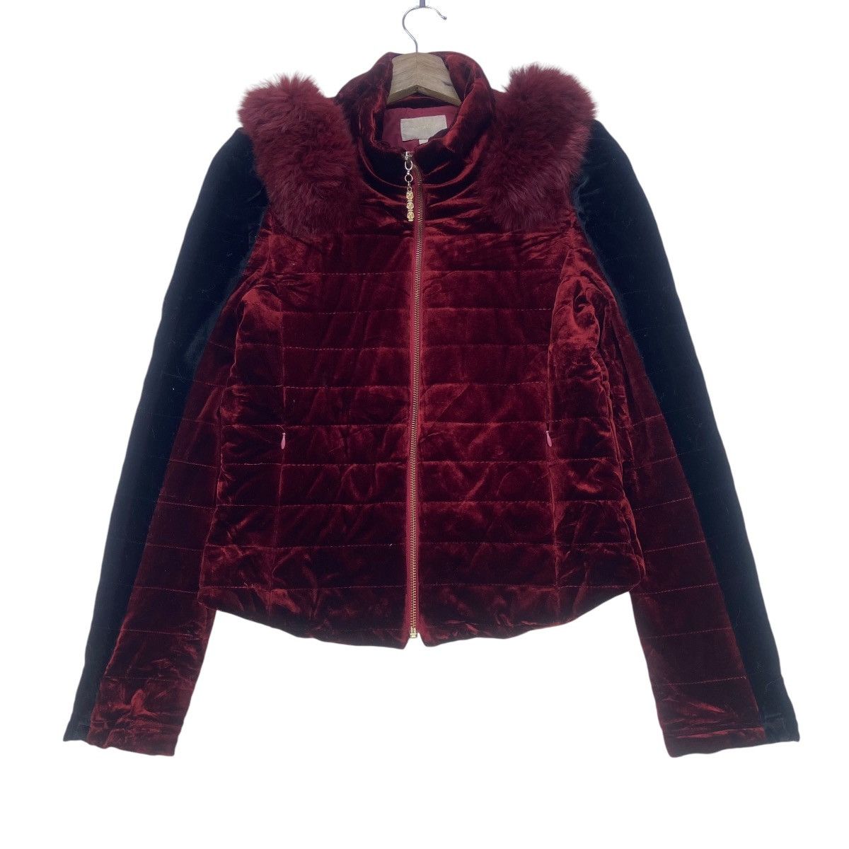 Japanese Brand Japanese Brand Manfeiqi Red Velvet Fox Fur Quilted Jacket Size S / US 4 / IT 40 - 4 Thumbnail