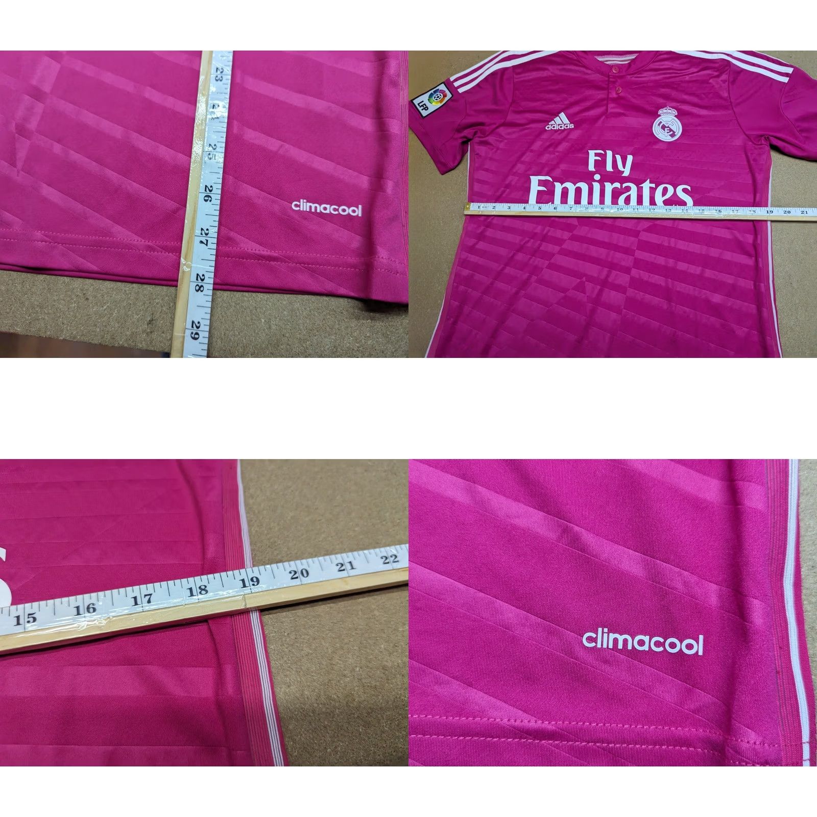 Adidas Adidas Real Madrid Benzema Jersey 2014-2015 Away Football Mens Shirt Size S Pink Short Sleeve T-Shirt Size US S / EU 44-46 / 1 - 9 Thumbnail