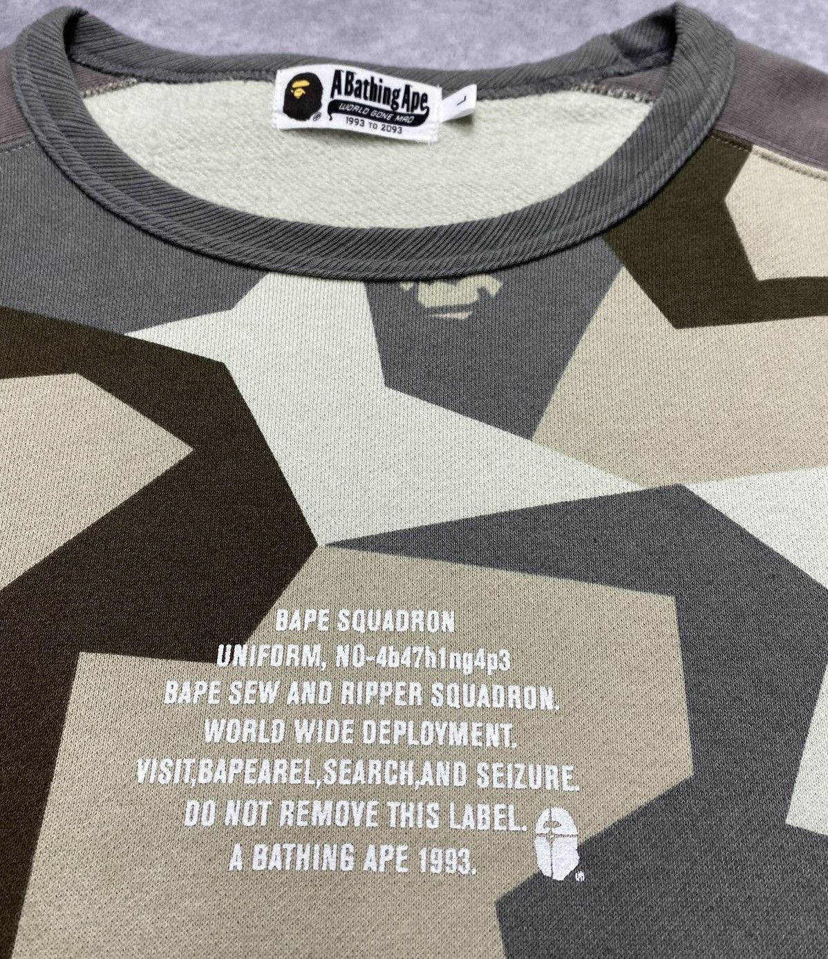Bape BAPE Splinter Camo Patched Wide Crewneck Beige Size US L / EU 52-54 / 3 - 2 Thumbnail