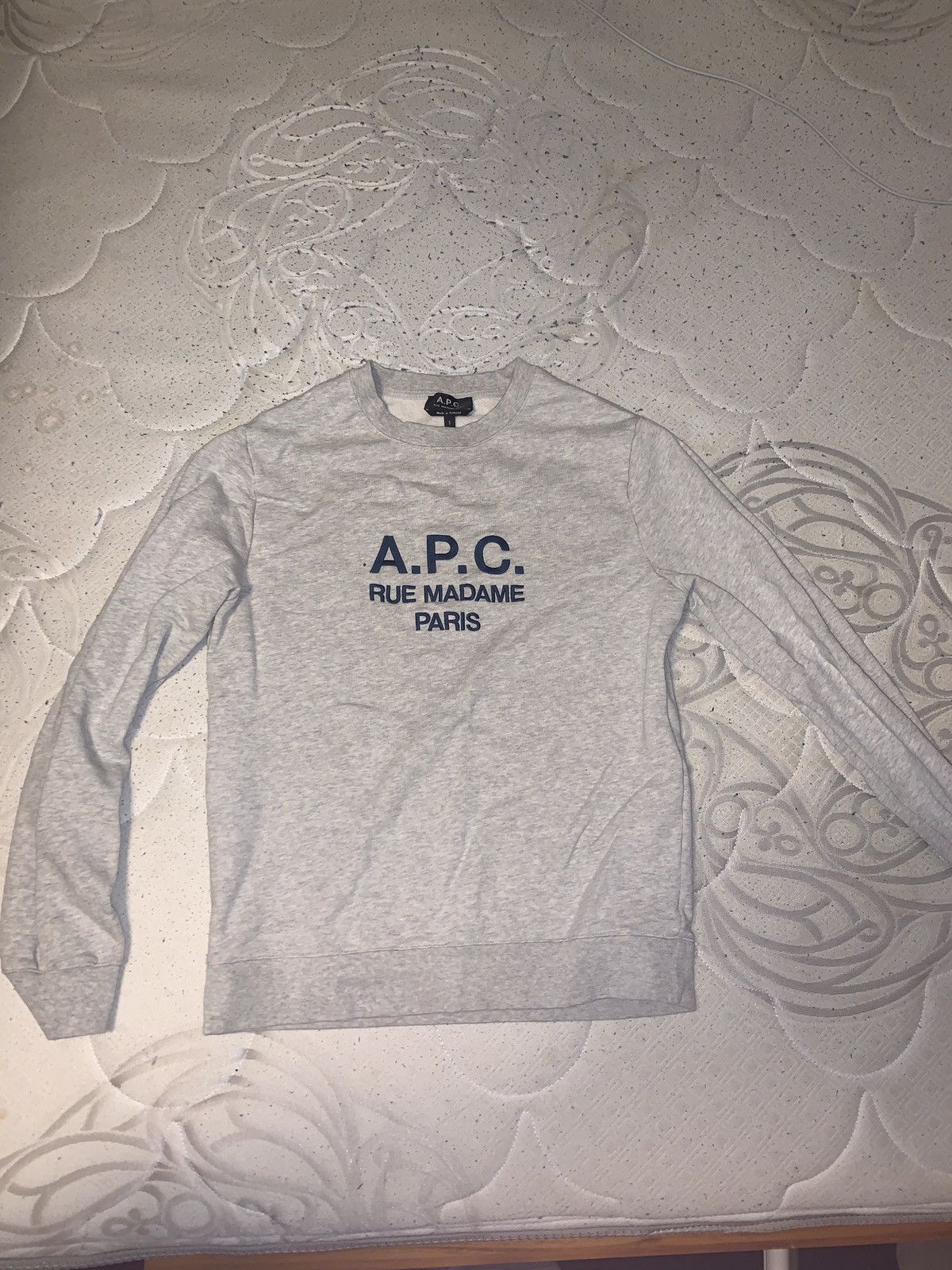 image of A P C Logo Sweater Circa 2020 in Grey, Men's (Size Small)