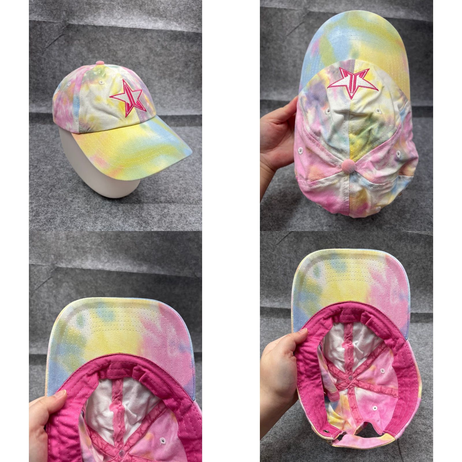 Vintage VINTAGE Jeffree Star Hat Cap Strap Back Women One Size Rainbow Tie Dye 100% Cotton Rare Size ONE SIZE - 8 Thumbnail