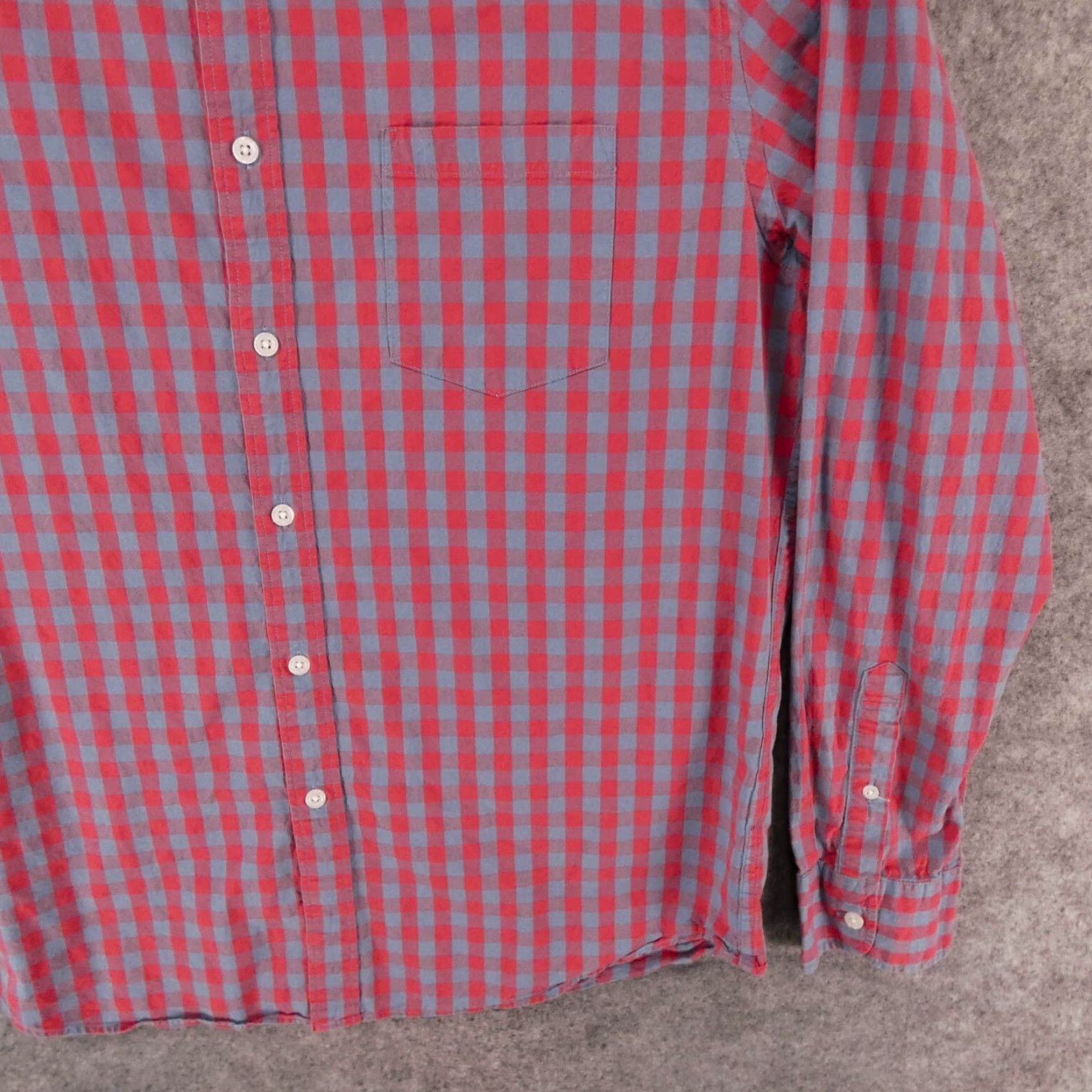 J.Crew J. Crew Shirt Mens Extra Large Slim Long Sleeve Red Blue Check Flex Washed Size US XL / EU 56 / 4 - 5 Thumbnail