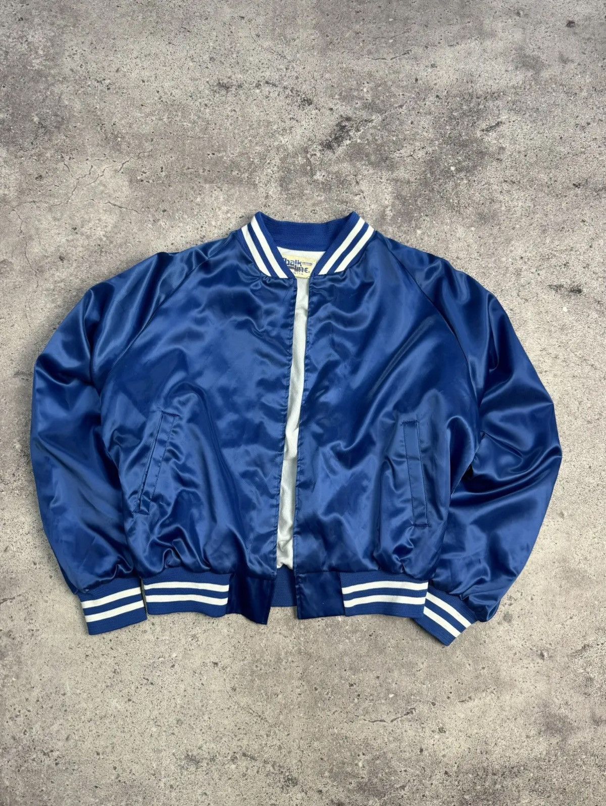 Chalk Line Vintage Chalk Line nylon bomber Y2K Blue Satin Bomber Jacket Size US M / EU 48-50 / 2 - 2 Thumbnail