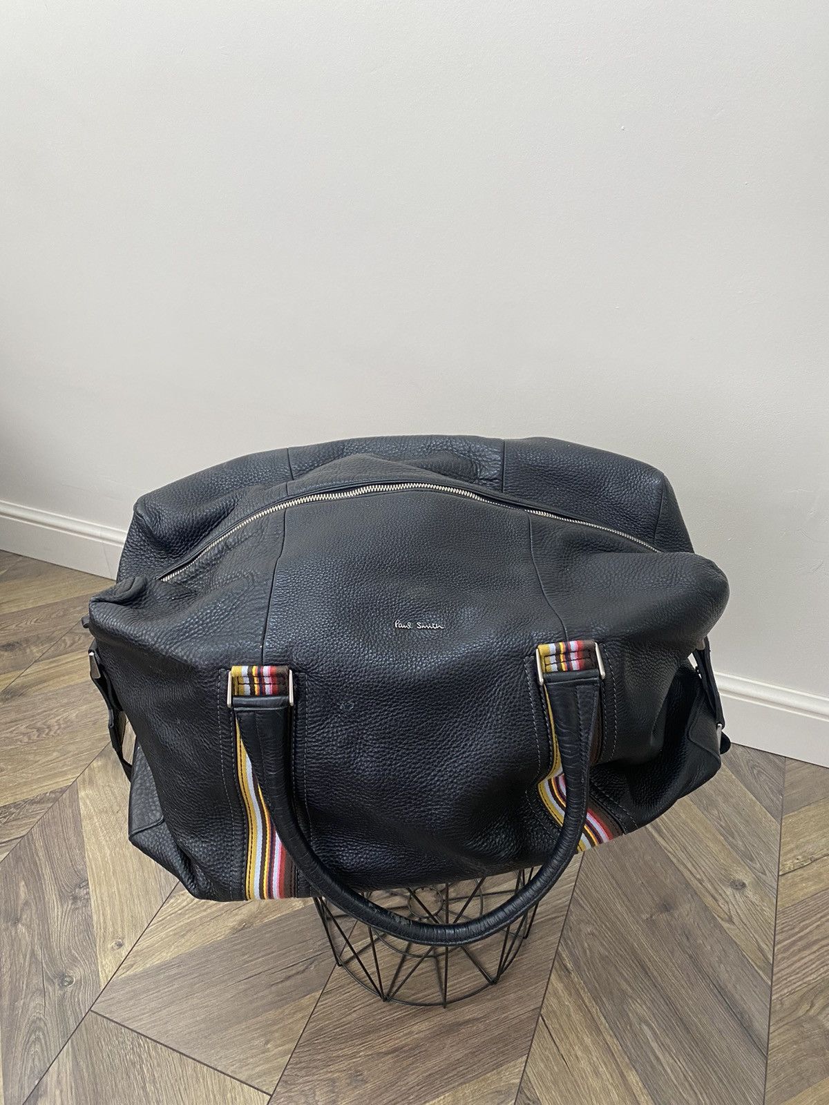 Paul Smith × Vintage Vintage Paul Smith Mainline Mens Black Cityweb Leather Bag Size ONE SIZE - 4 Thumbnail