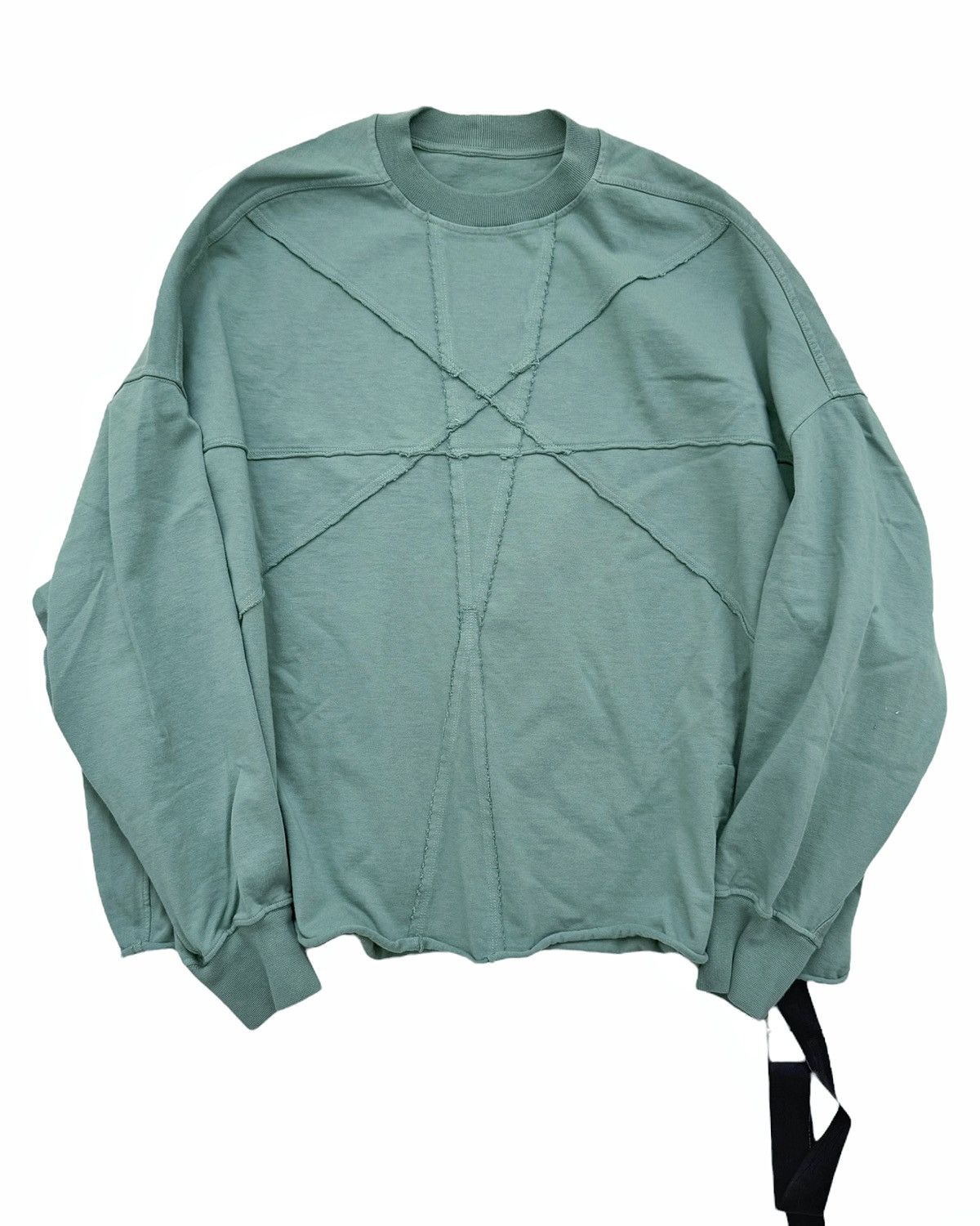 Rick Owens Seafoam Aqua Blue Pentagram Jumbo Crater Crewneck Size US XXL / EU 58 / 5 - 1 Thumbnail