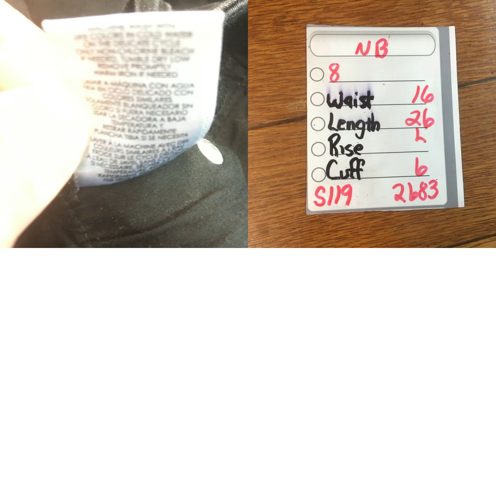 Denime NB Womens Jeans Straight Low Rise Regular Fit Black Denim Size 8 Size 30" / US 8 / IT 44 - 8 Thumbnail