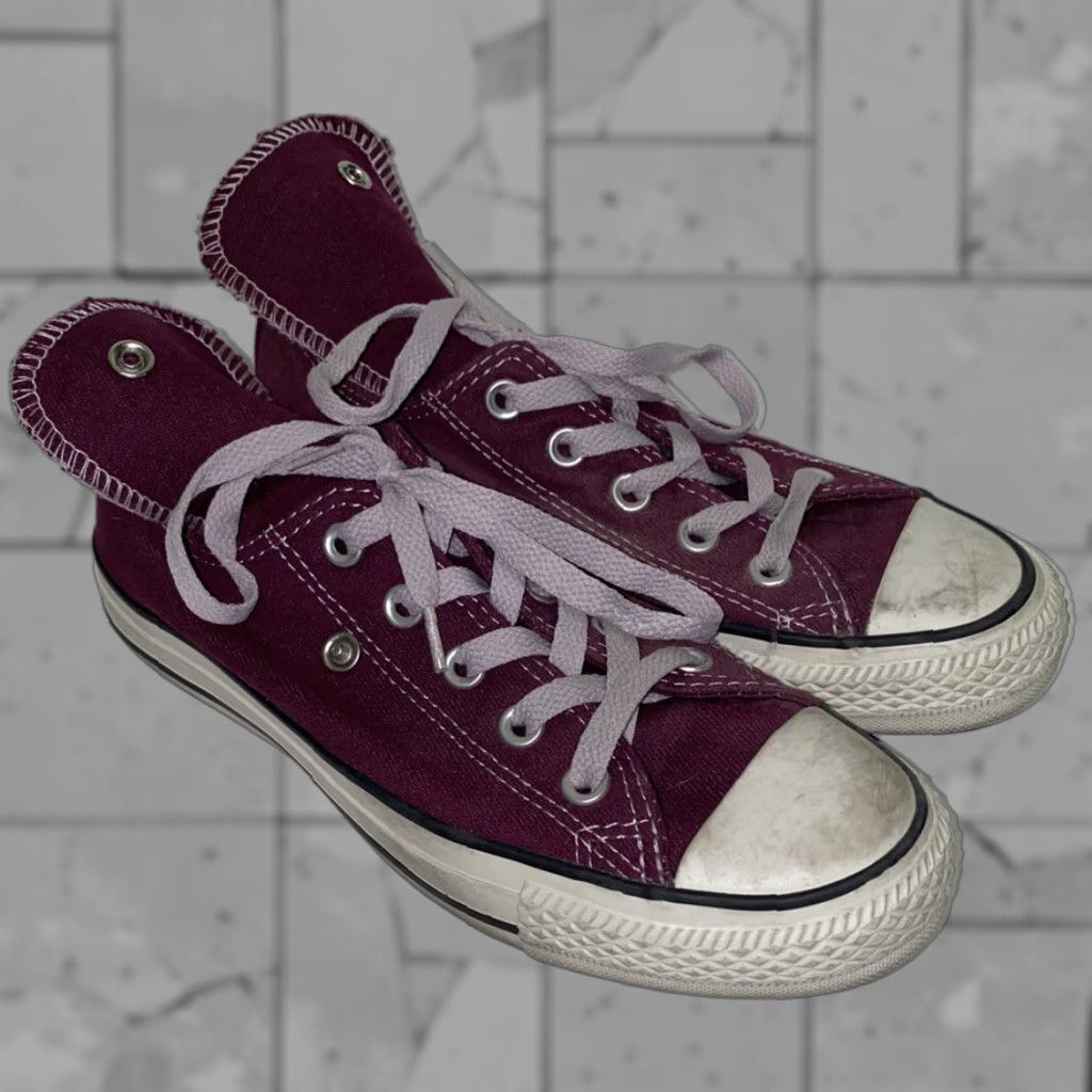 Converse Converse All Star Womens Lace Up Sneakers Size 6 Maroon/White White Stars Sneaker M US Size 6 Size US 6 / IT 36 - 1 Thumbnail
