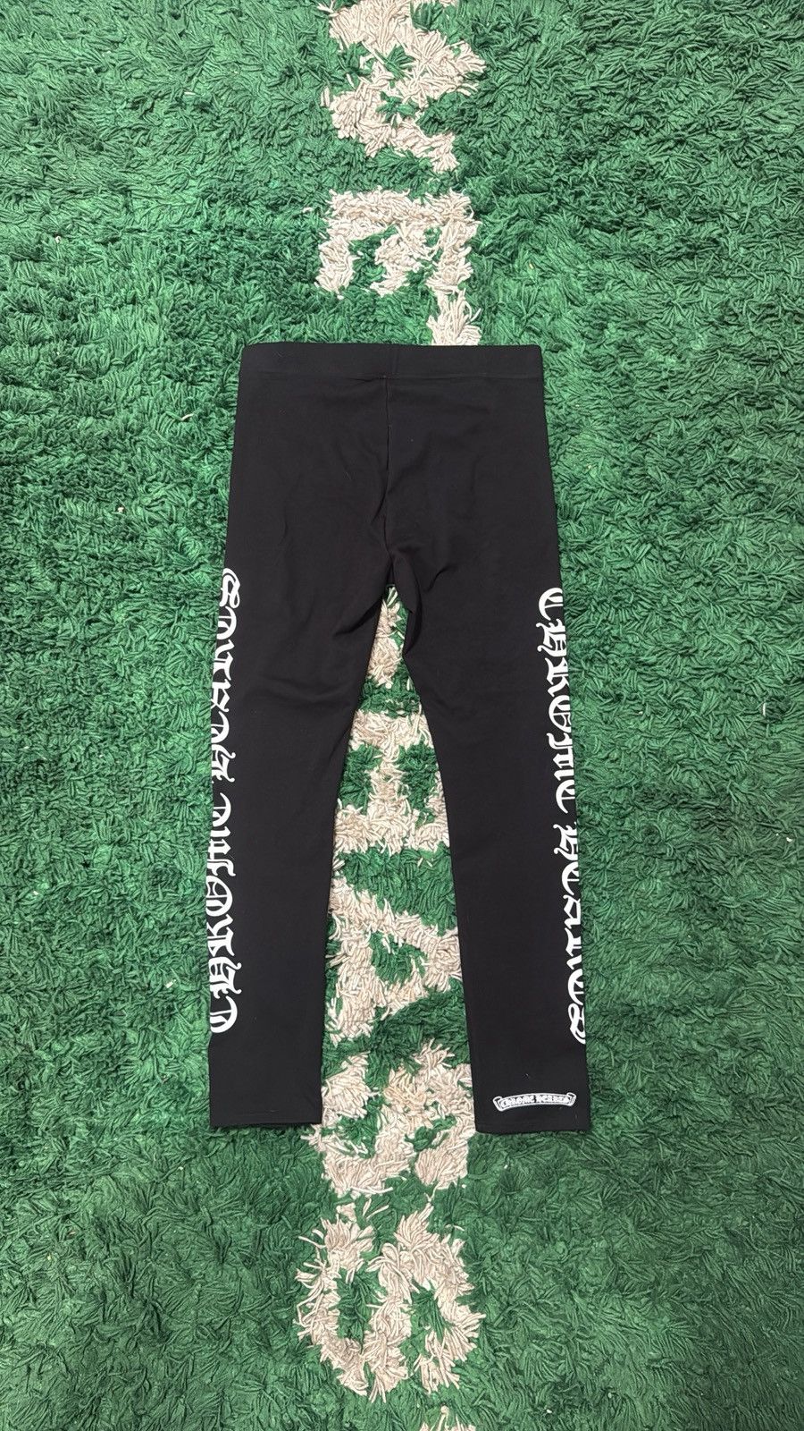 Chrome Hearts Chrome Hearts “Scroll Logo” Leggings (Black/White Size 28" / US 6 / IT 42 - 2 Thumbnail