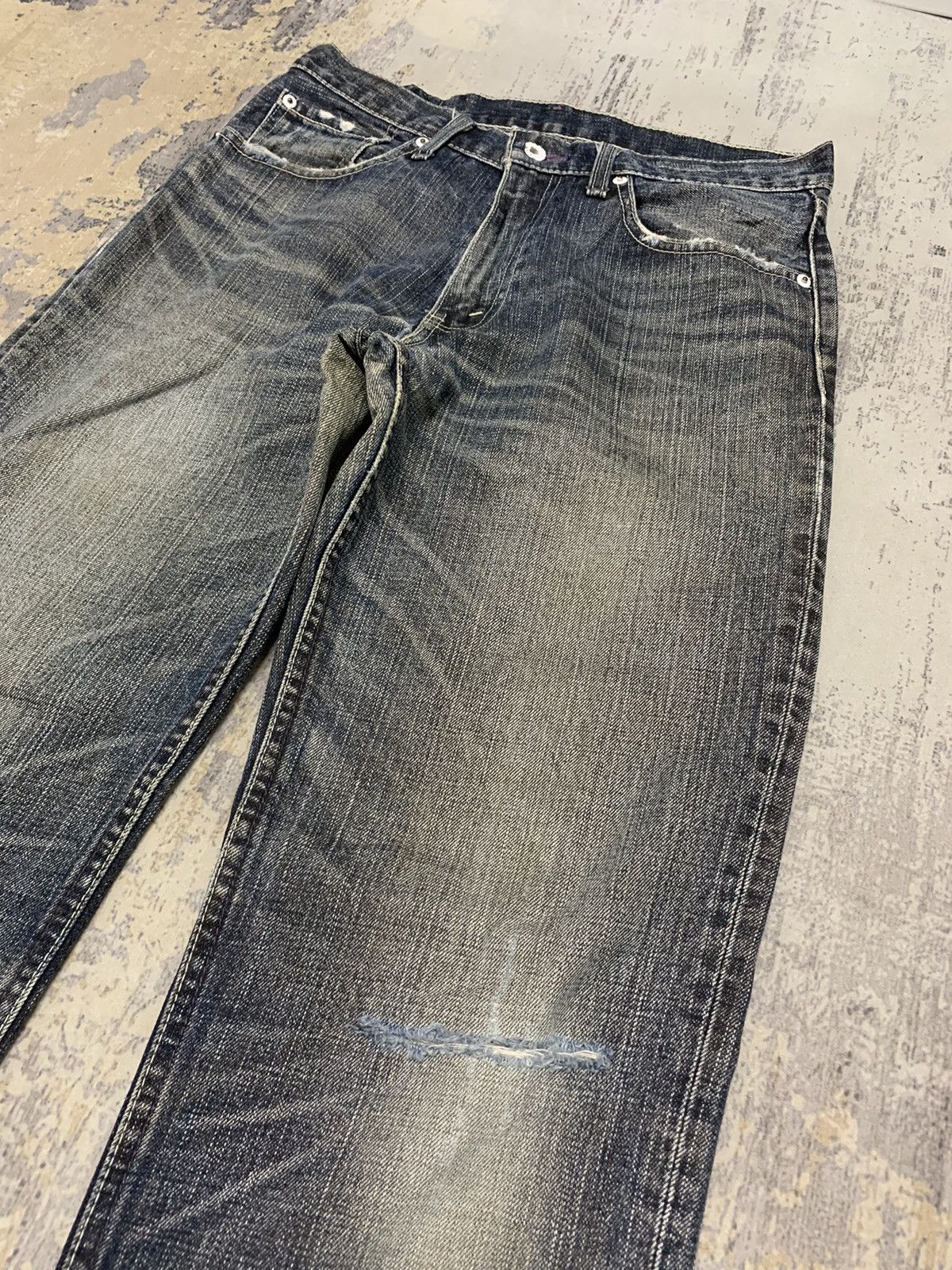 Levi's Vintage Levis 502 Distressed Denim Jeans 31x33.5 Size US 31 - 3 Thumbnail