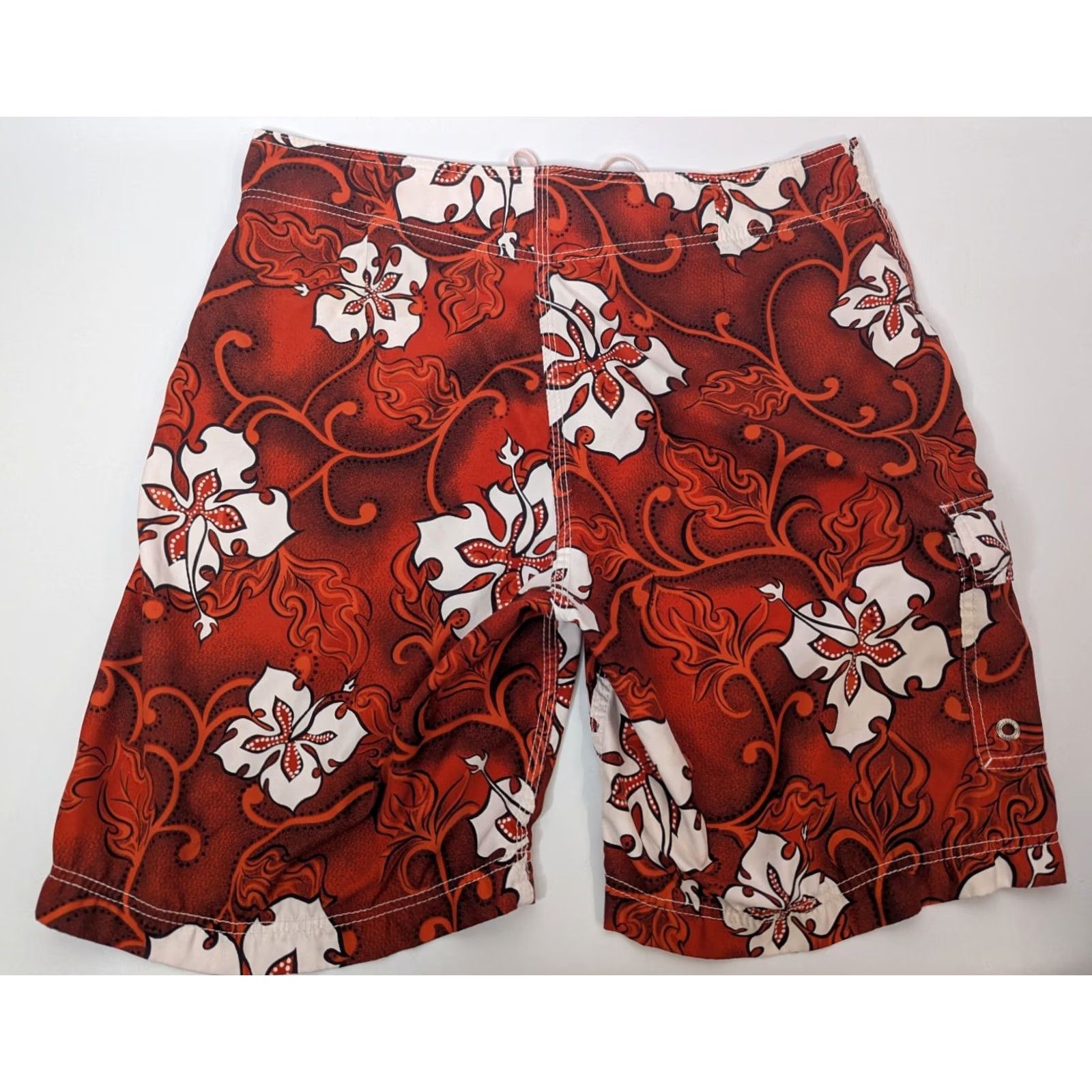 Billabong VINTAGE Billabong Shorts Bottom Men 36 Red Orange Hibiscus floral Board Shorts Size US 36 / EU 52 - 3 Thumbnail