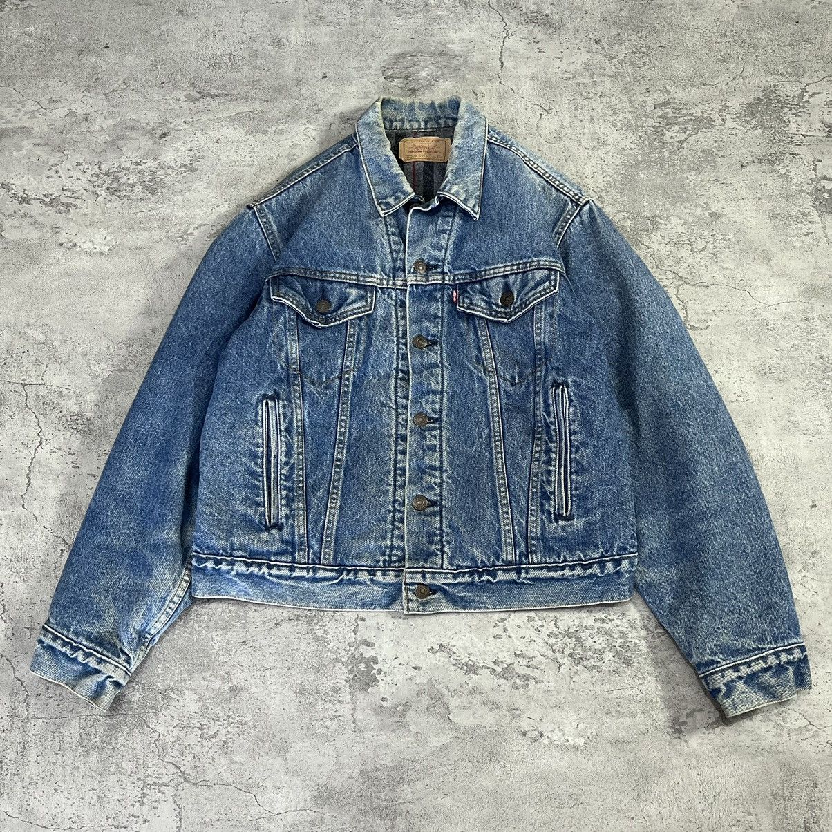 Levi's Vintage Clothing Vintage Levis Flannel Blanket Lined 90s Denim Jacket Size US XXS / EU 40 - 1 Thumbnail