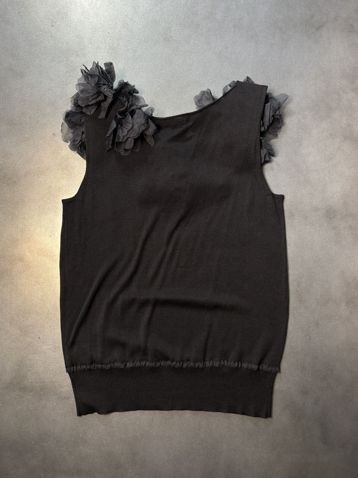 DKNY DKNY Tank Top Floral Applique Sleeveless Top Sweater Vest Size S / US 4 / IT 40 - 10 Thumbnail