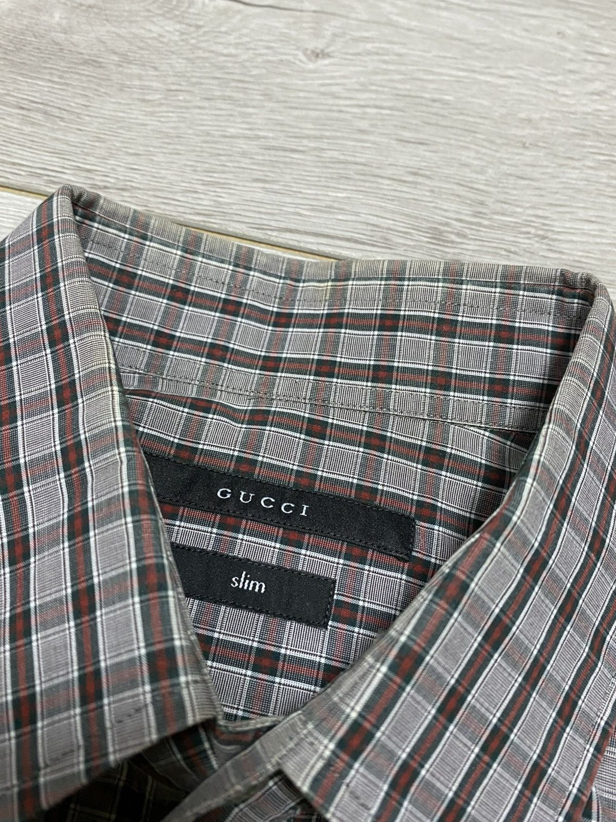 Gucci Gucci check shirt buttons up slim S-M Size US S / EU 44-46 / 1 - 2 Thumbnail