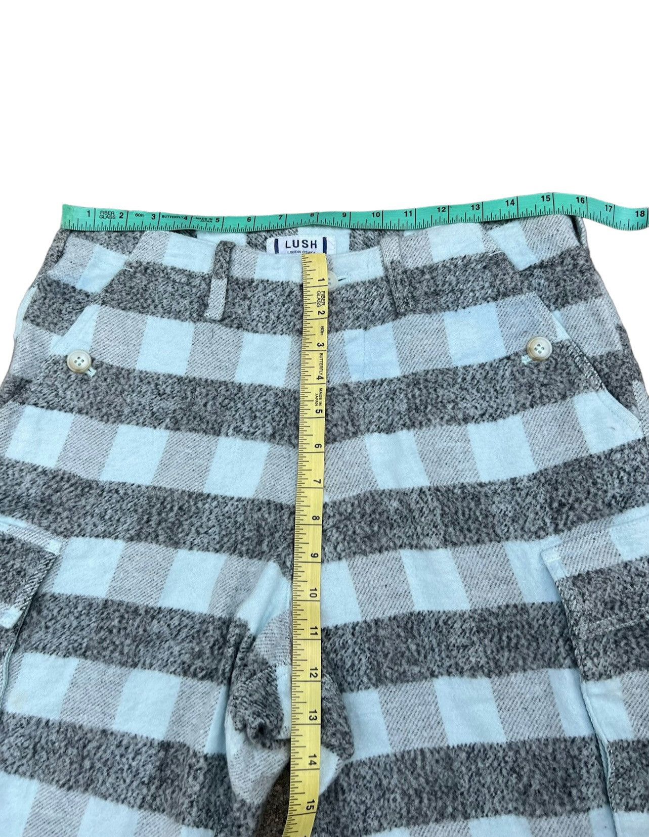 Flannel LUSH Landis Osaka Japan Stripes Checks Flannel Short Pant Size US 30 / EU 46 - 3 Thumbnail