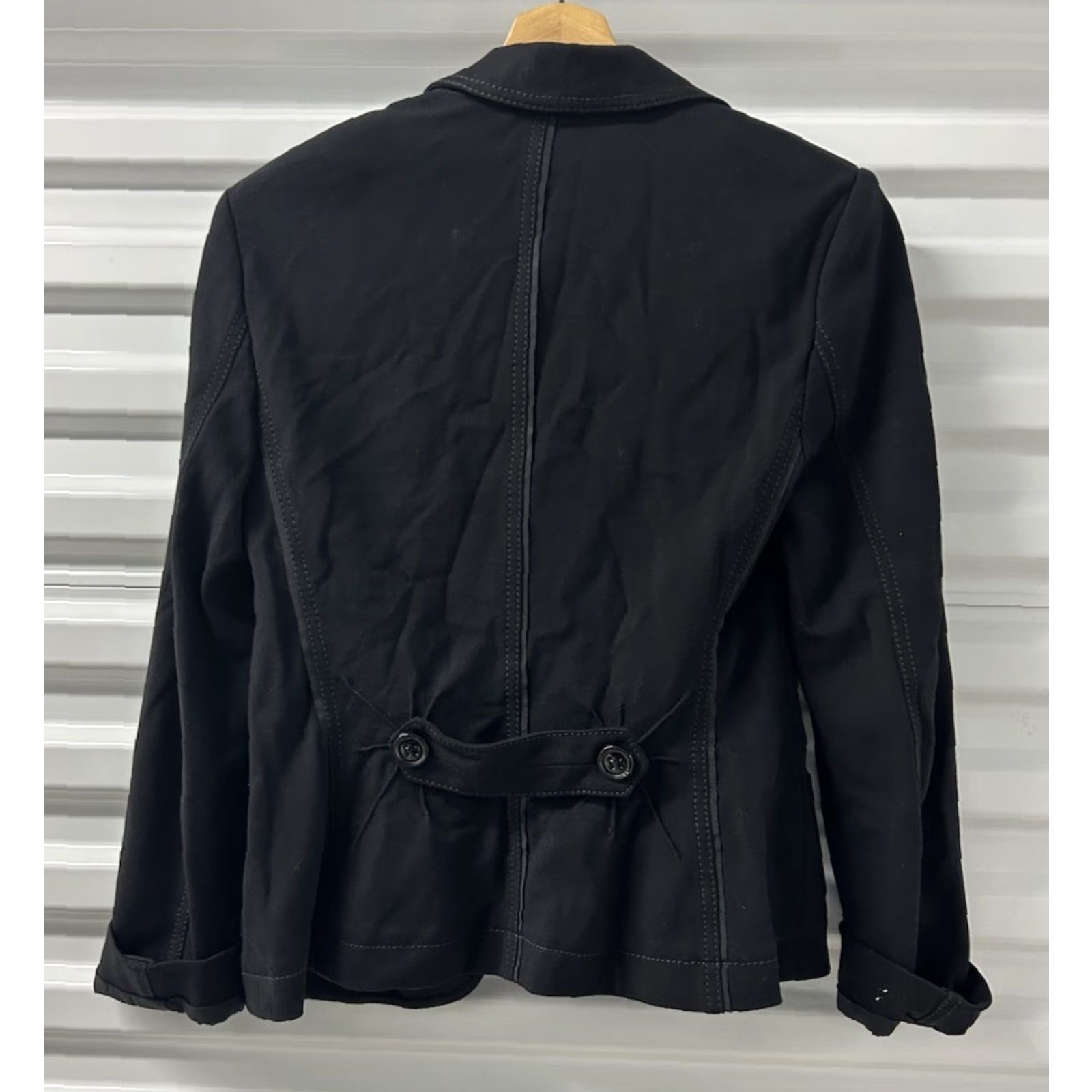 Vintage Womens LUISA CERANO Designer Black Long Sleeve Jacket Size 2 Short Blazer Button Mens? Women? Size XS / US 0-2 / IT 36-38 - 2 Thumbnail