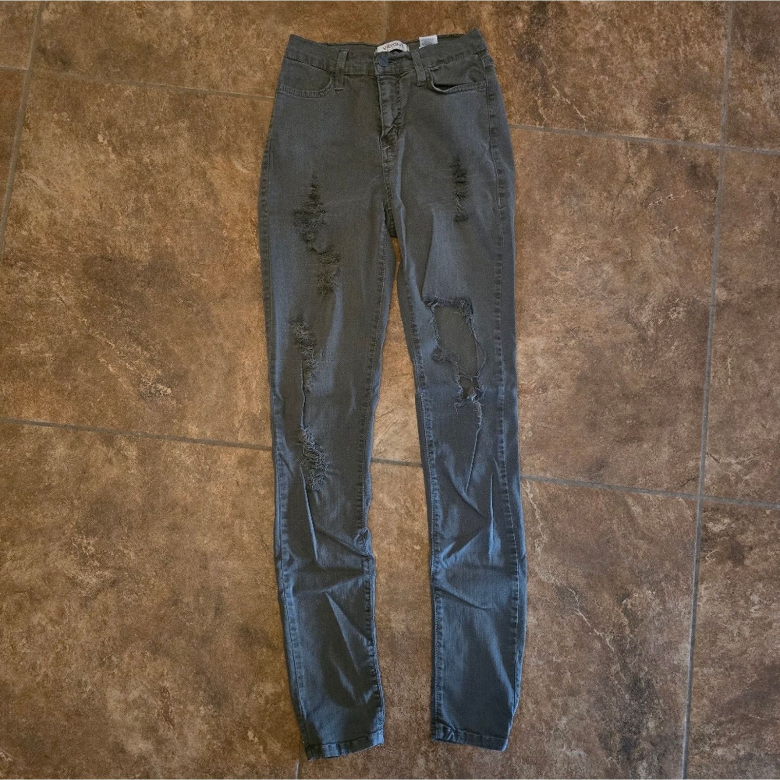 Other Olive Distressed High Waisted Vibrant Skinny Jean Size 26" / US 2 / IT 38 - 1 Thumbnail