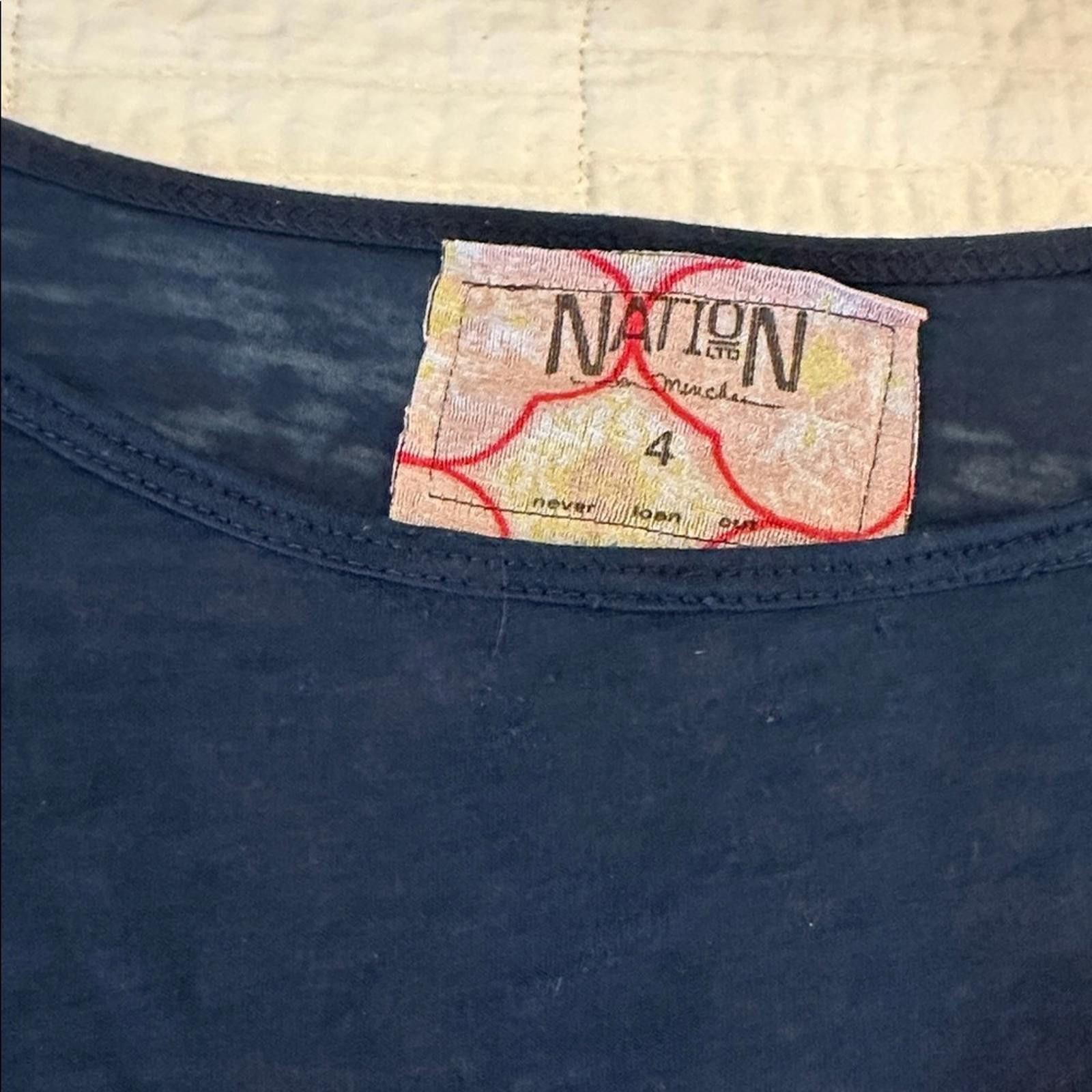 Other Nation by Jen Mencha Large Shirt soft cotton 3/4 sleeve EUC Size L / US 10 / IT 46 - 2 Thumbnail