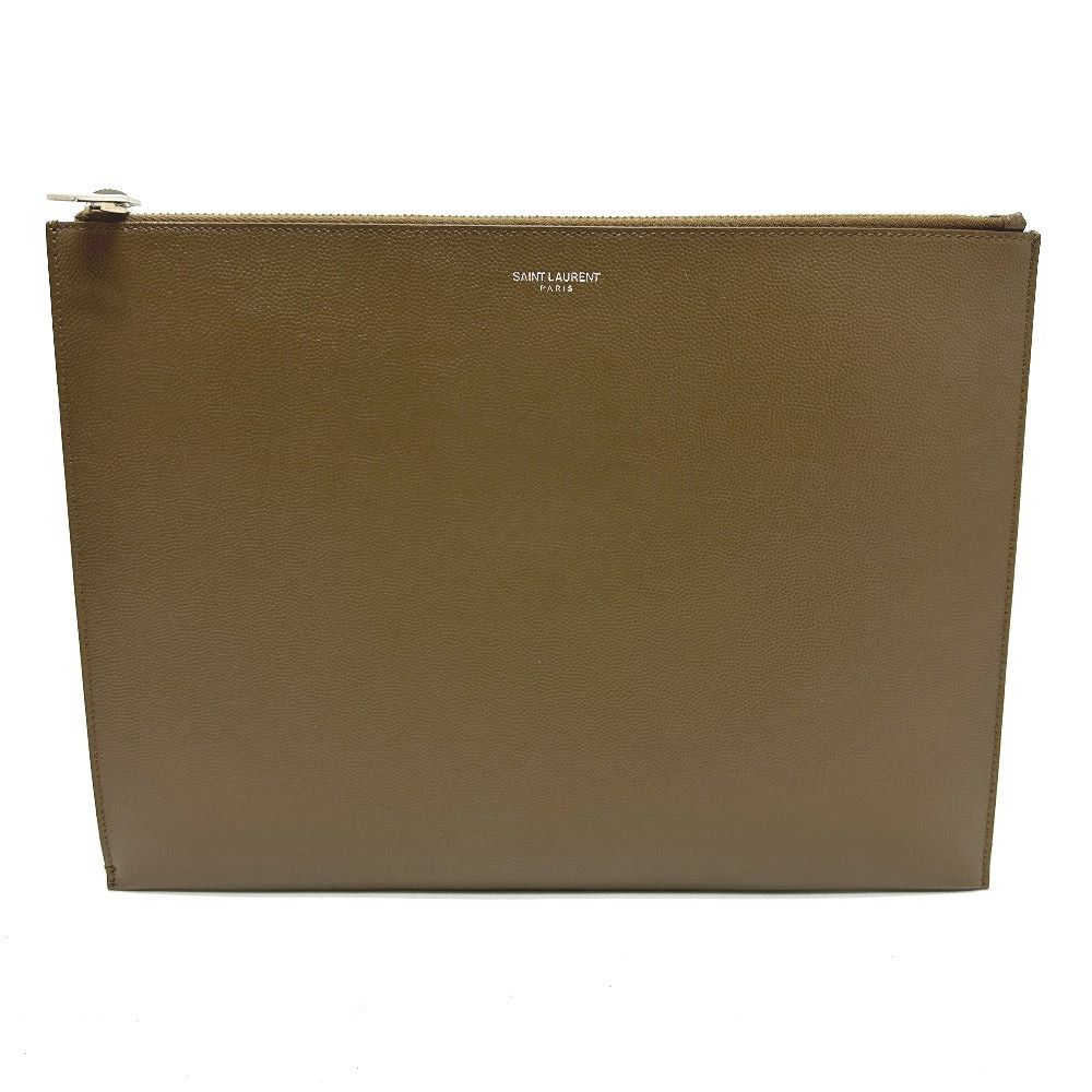 Saint Laurent Paris Saint Laurent Paris 397294 Ysl Logo Pouch Briefcase Clutch Bag Leather Men Size ONE SIZE - 1 Thumbnail