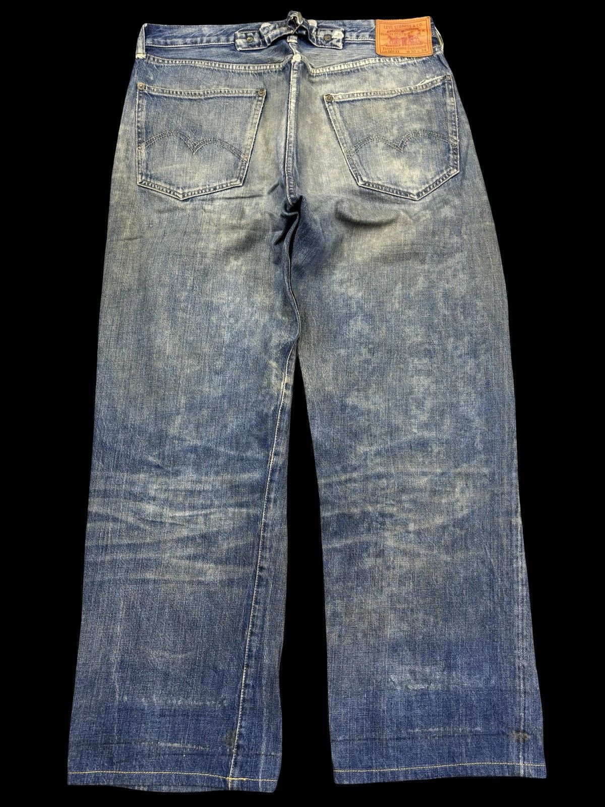Levi's Vintage Clothing 💥Super Thrashed💥LVC 1920 Model Thrashed Distrssed Denim F993 Size US 33 - 2 Thumbnail