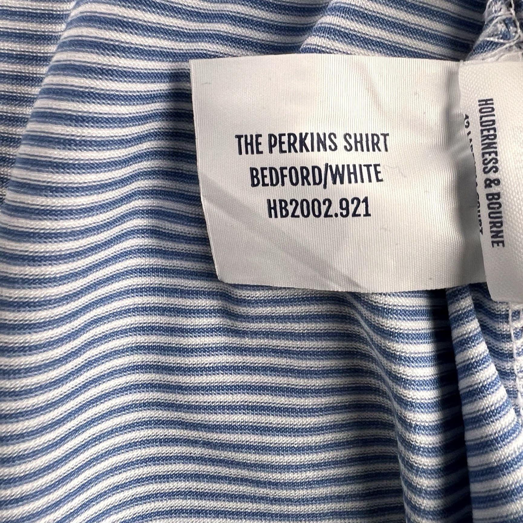 Vintage Holderness Bourne Shirt Mens XL Blue Striped Polo Golf Breathable Stretch Short Sleeve Button Collar Spread Casual Activewear Sports Classic Preppy Size US XL / EU 56 / 4 - 3 Thumbnail