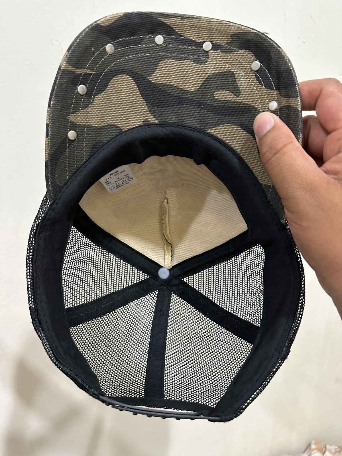 Japanese Brand VTG Skull Punk Bling Camo Trucked Hat Size ONE SIZE - 6 Thumbnail