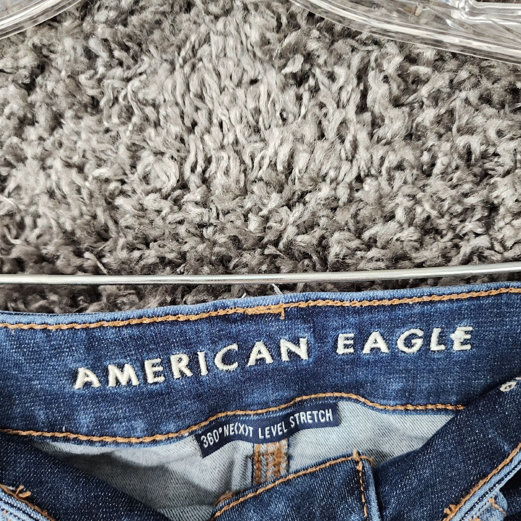 American Eagle Outfitters American Eagle Jeggings Womens Distressed High Rise Blue Size 4 Jeans Women Size 27" / US 4 / IT 40 - 3 Thumbnail