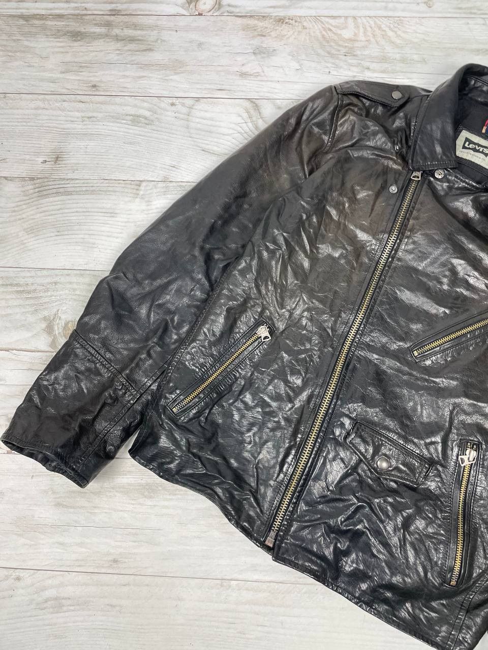 Levi's Levis Leather Biker Moto Jacket Size US L / EU 52-54 / 3 - 5 Thumbnail
