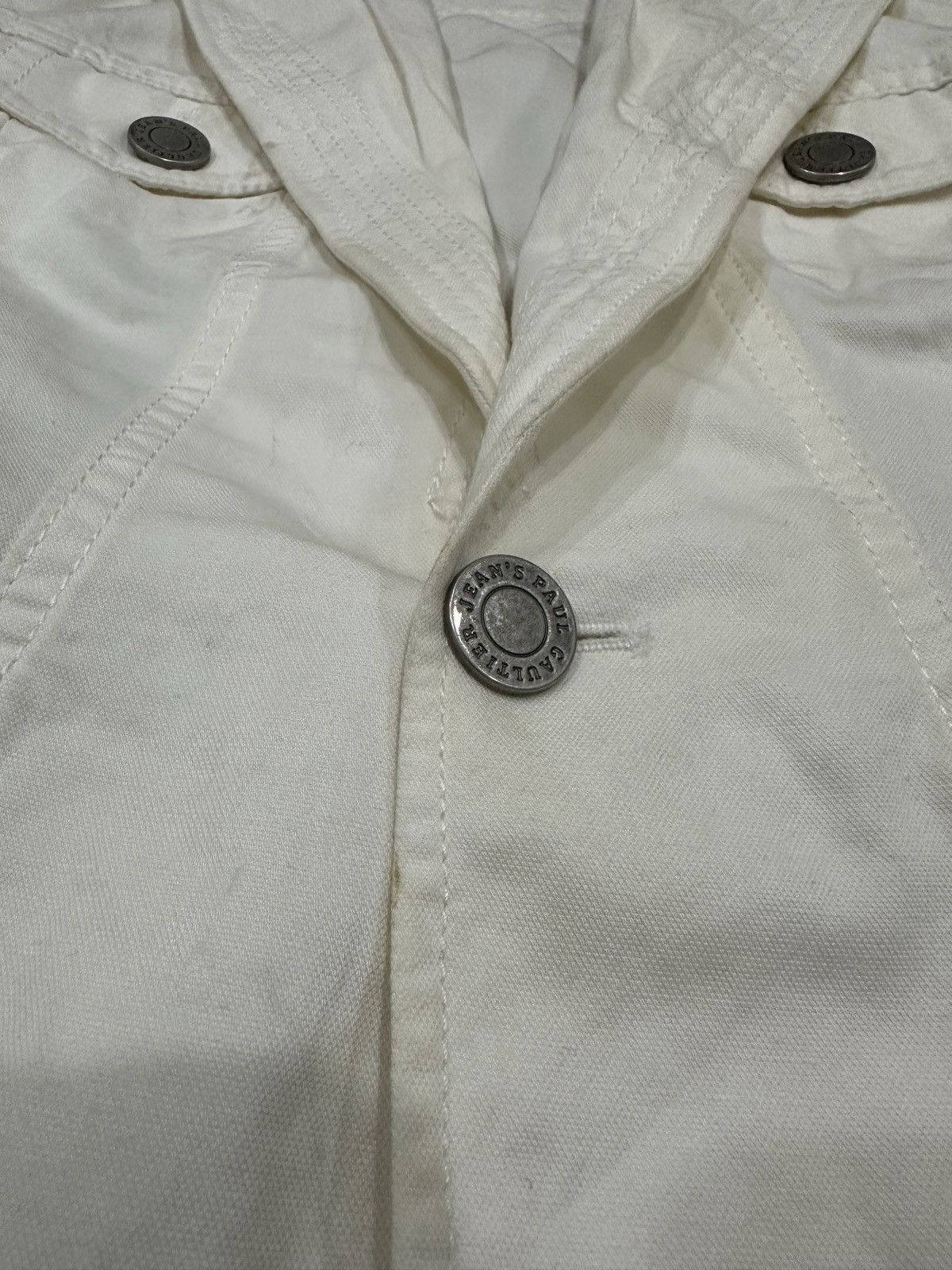 Jean Paul Gaultier Jean Paul Gaultier White Denim Jacket Size S / US 4 / IT 40 - 6 Thumbnail