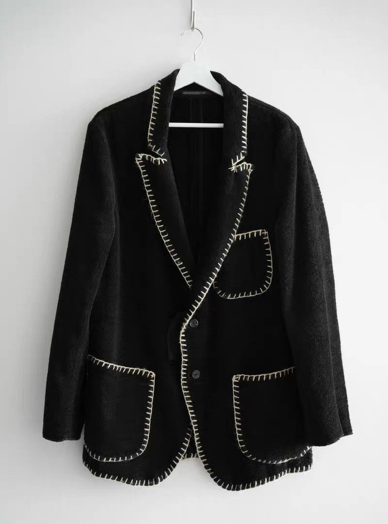 Yohji Yamamoto Yohji Yamamoto 12AW Hand-Stitch Topstitch Wool Blazer Size US M / EU 48-50 / 2 - 1 Thumbnail