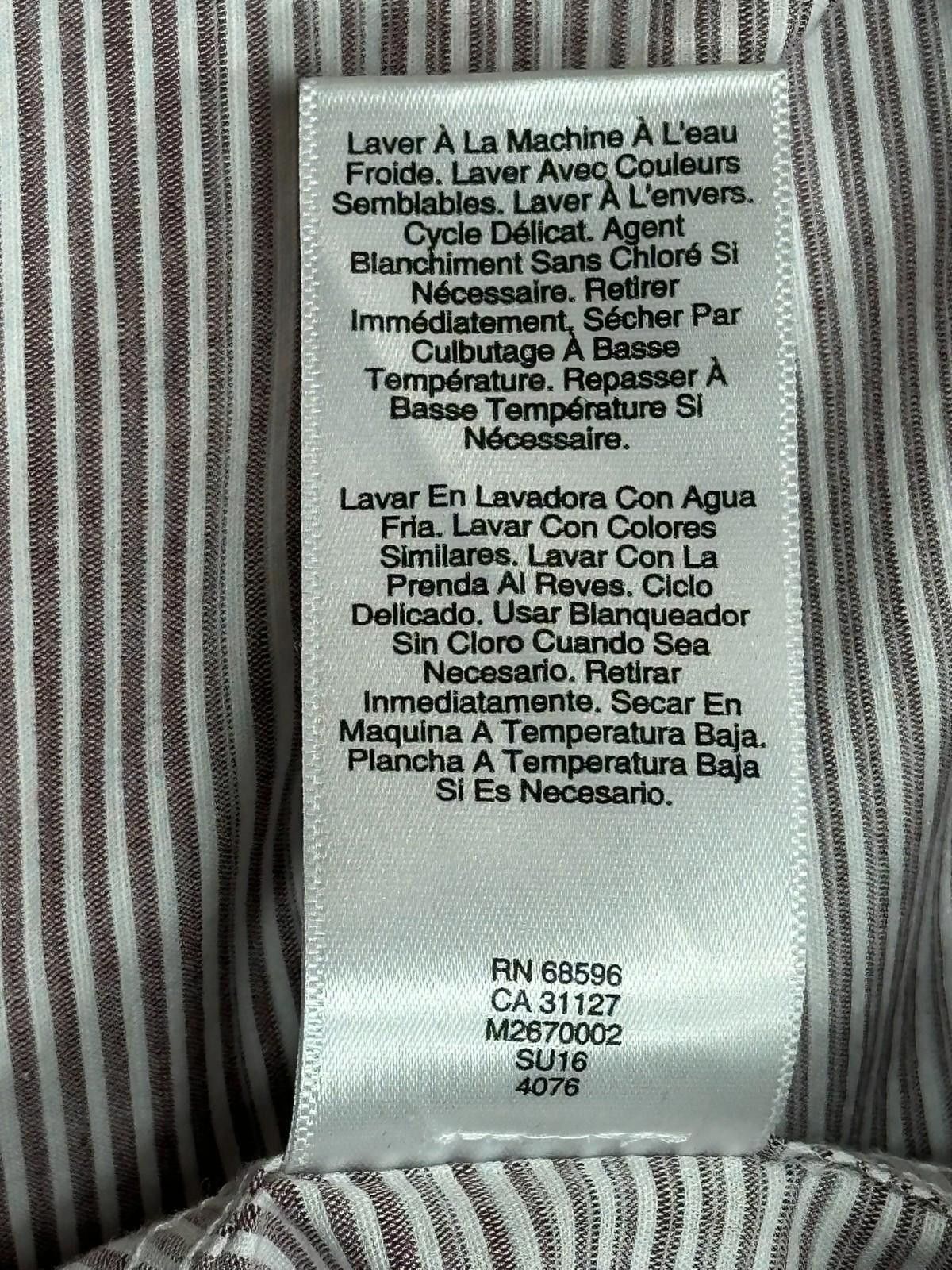 DKNY DKNY 100% Cotton Striped Button Up Shirt Gray Mens 2XL Size US XXL / EU 58 / 5 - 9 Thumbnail