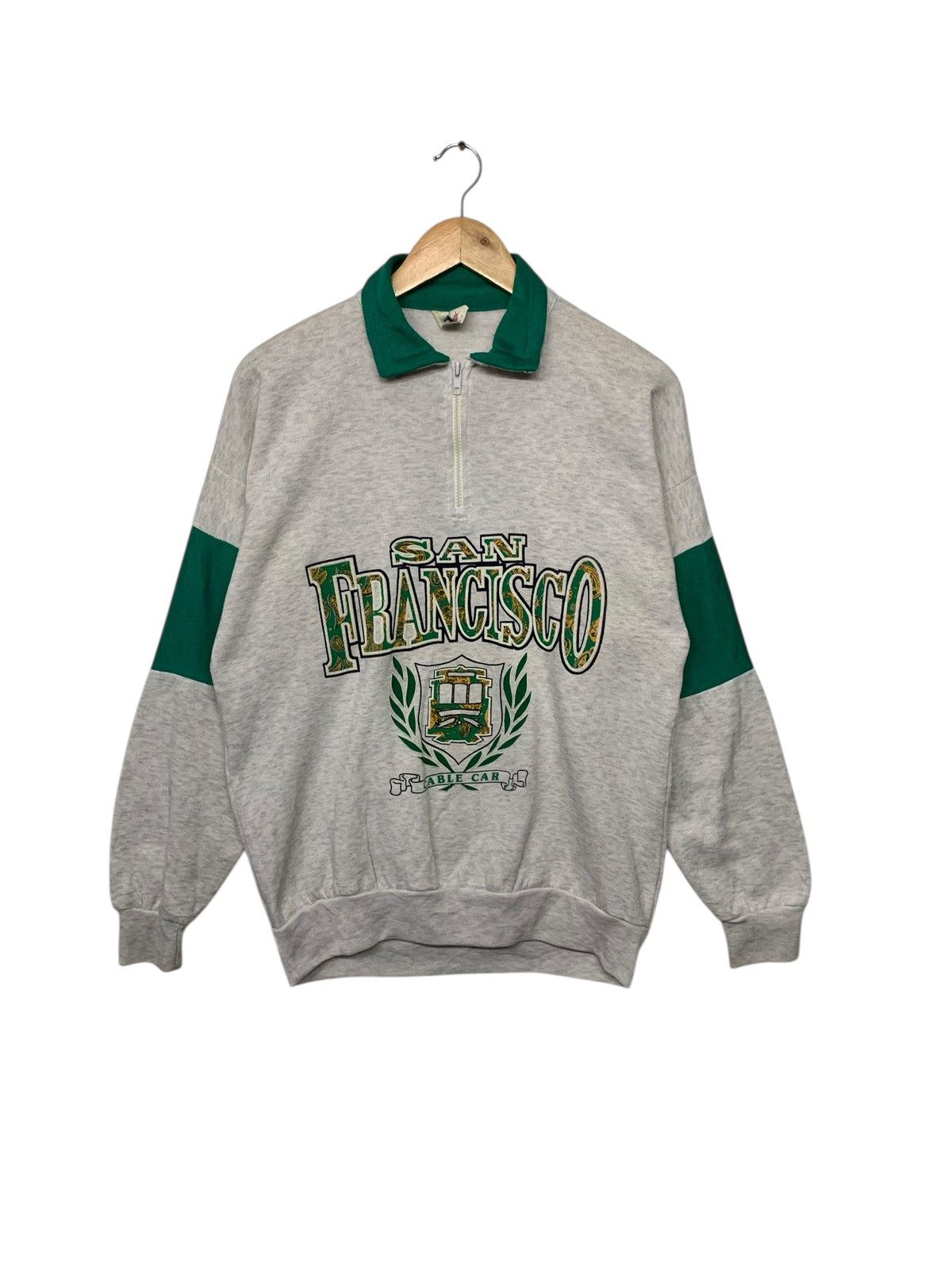 Vintage Vintage 90's San Francisco Cable Car Half Zipper Sweatshirt Size US L / EU 52-54 / 3 - 1 Thumbnail