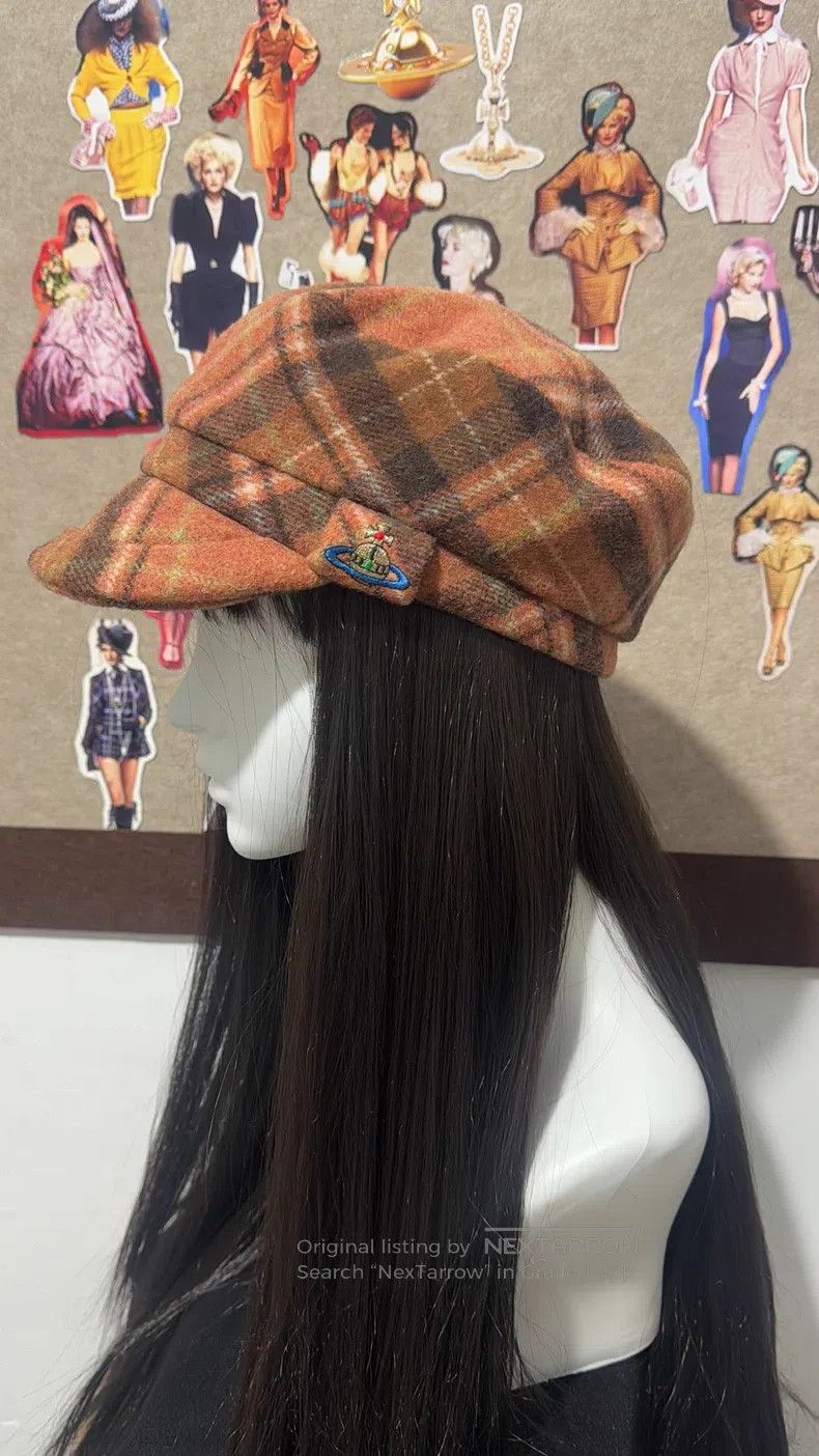 Vivienne Westwood Vivienne Westwood Out-of-Print Orange Plaid Newsboy Hat Size ONE SIZE - 3 Thumbnail