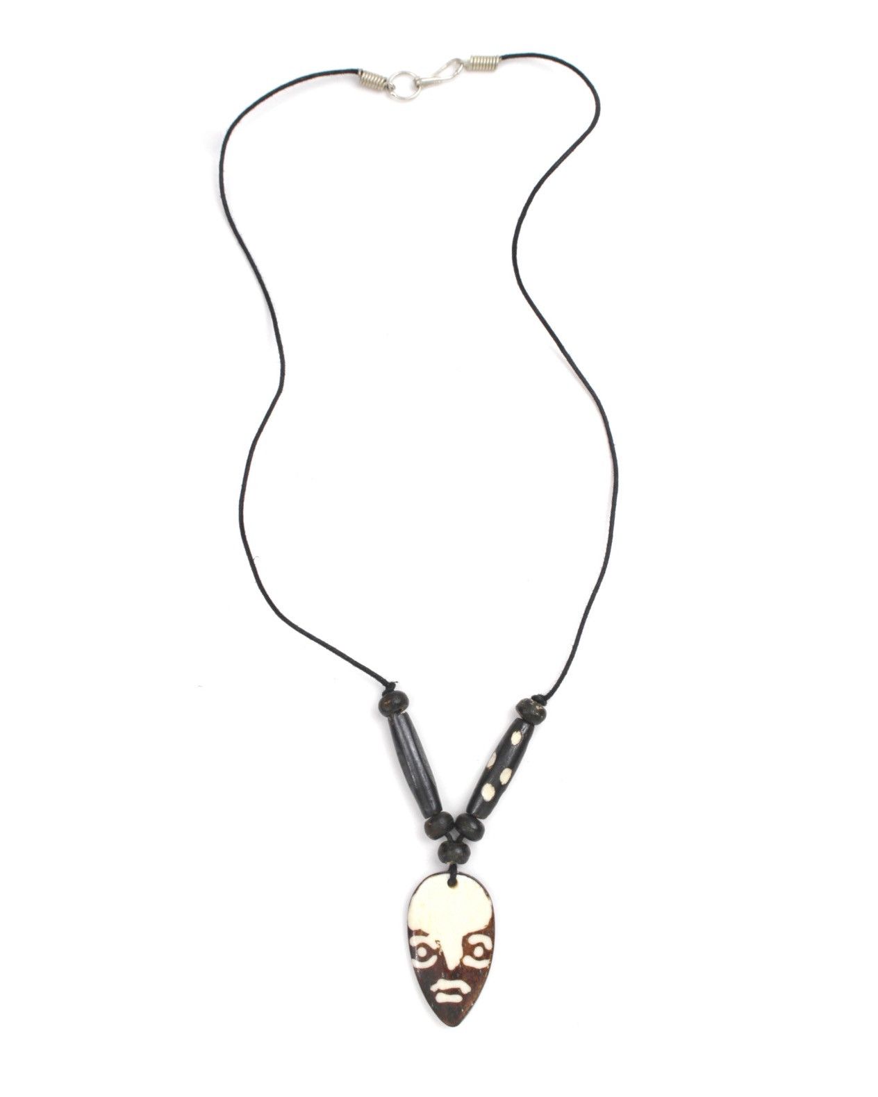 Vintage 1990S HANDCARVED AFRICAN TRIBAL MASK BONE NECKLACE Size ONE SIZE - 2 Thumbnail