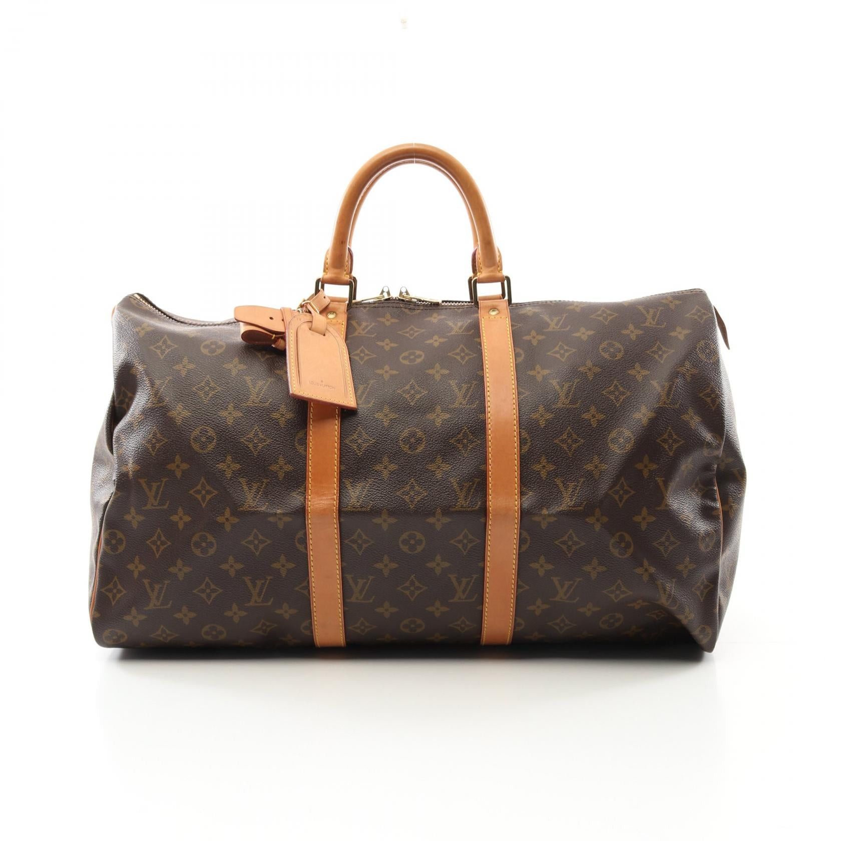 Louis Vuitton Louis Vuitton Keepall 50 Monogram Boston Bag Leather Brown Size ONE SIZE - 1 Thumbnail