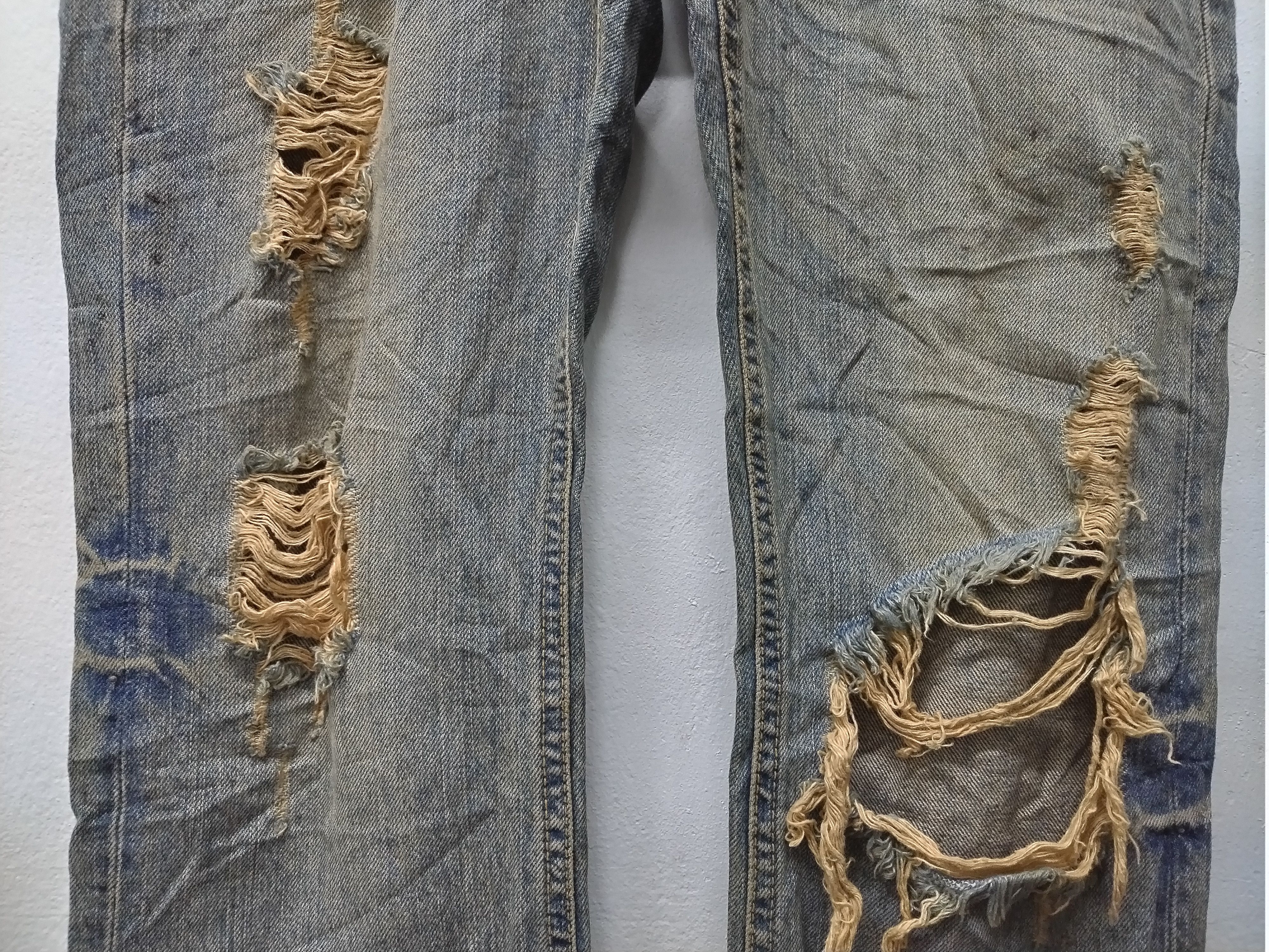 Japanese Brand × Johnbull Crazy Cool Vtg distressed Trash Flared Design John Bull Jean Size US 30 / EU 46 - 3 Thumbnail