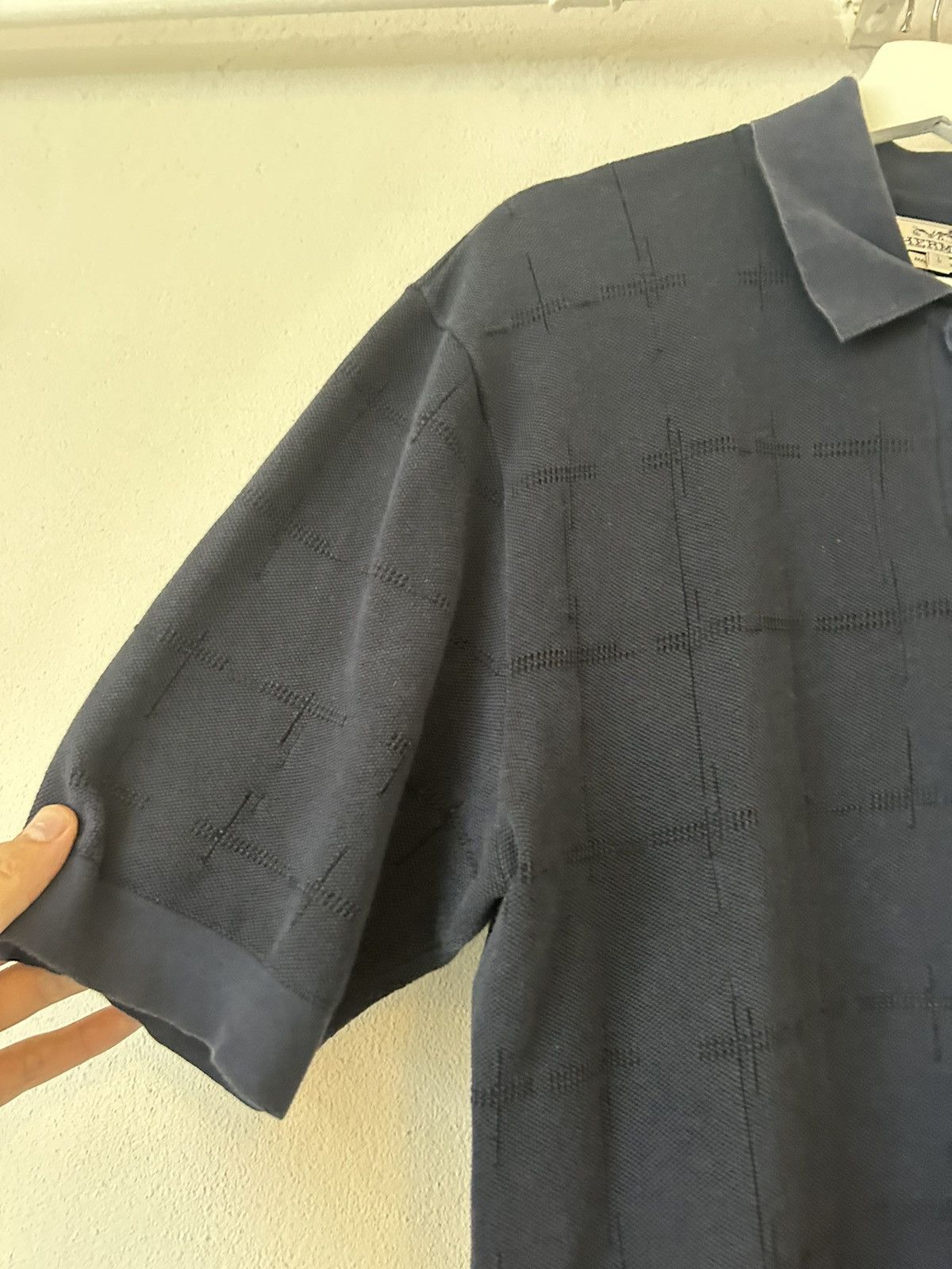 Hermes Textured Navy Polo Shirt Size US L / EU 52-54 / 3 - 5 Thumbnail