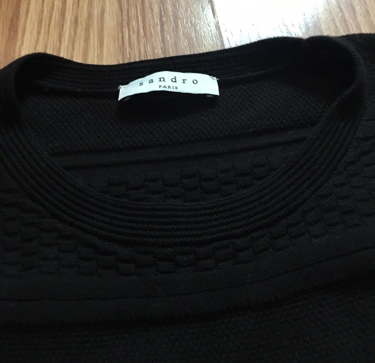 Sandro SANDRO Paris Black Knit Cotton Long Sleeve Dress Size 2 Size M / US 6-8 / IT 42-44 - 9 Thumbnail