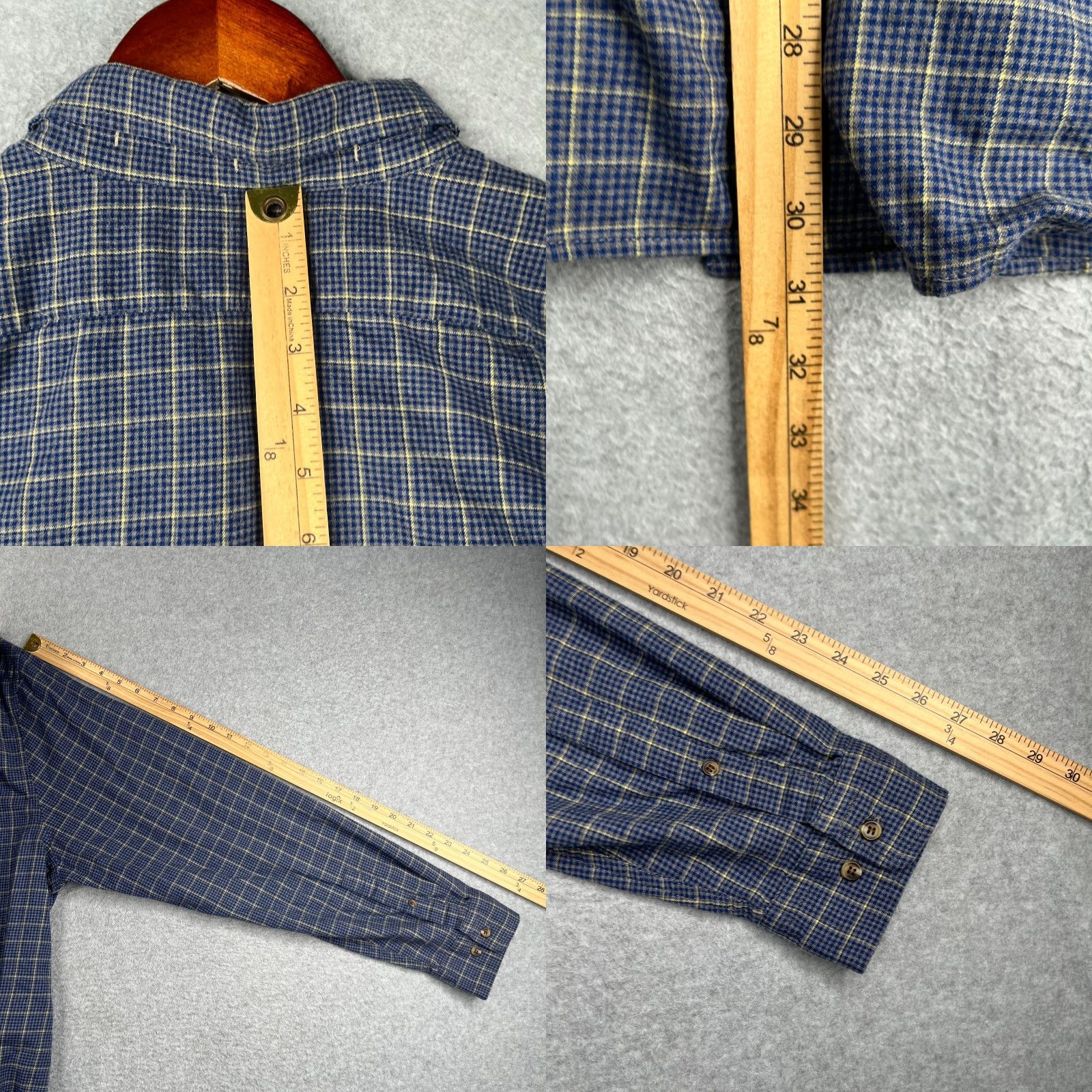 Banana Republic Banana Republic Untucked Fit Shirt 2XL Navy Blue Check Button Up Long Sleeve Men Size US XXL / EU 58 / 5 - 8 Thumbnail