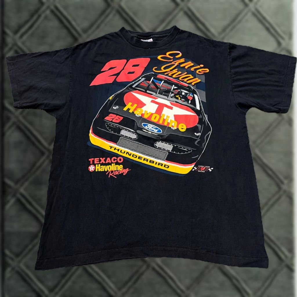 NASCAR VINTAGE Ernie Irvan Texaco Havoline NASCAR Racing Black T-Shirt XL Mens 90s Size US XL / EU 56 / 4 - 1 Thumbnail